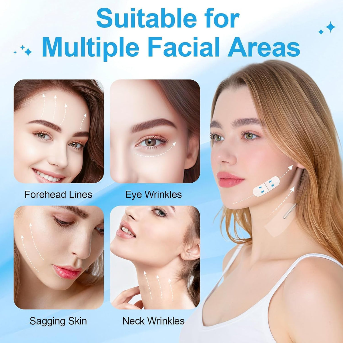 Face Lift Tape 200pcs with 8 Strings Neck Tape Lifting - Loxbcin Official Imagery - 6