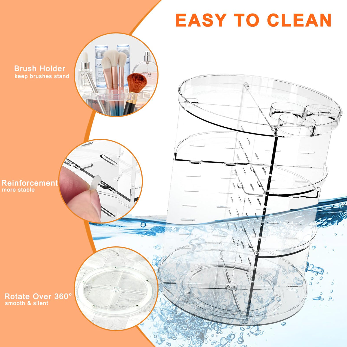 Rotating Makeup Organizer DIY 8 Adjustable Layers Spinning - Jiavarry Official Imagery - 7
