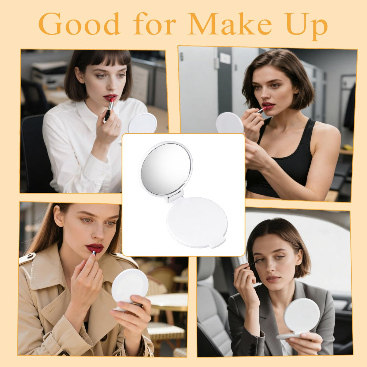 100Pcs Round Folding Hand Compact Mini Pocket Mirrors Bulk - GLASSWINDS Official Imagery - 6