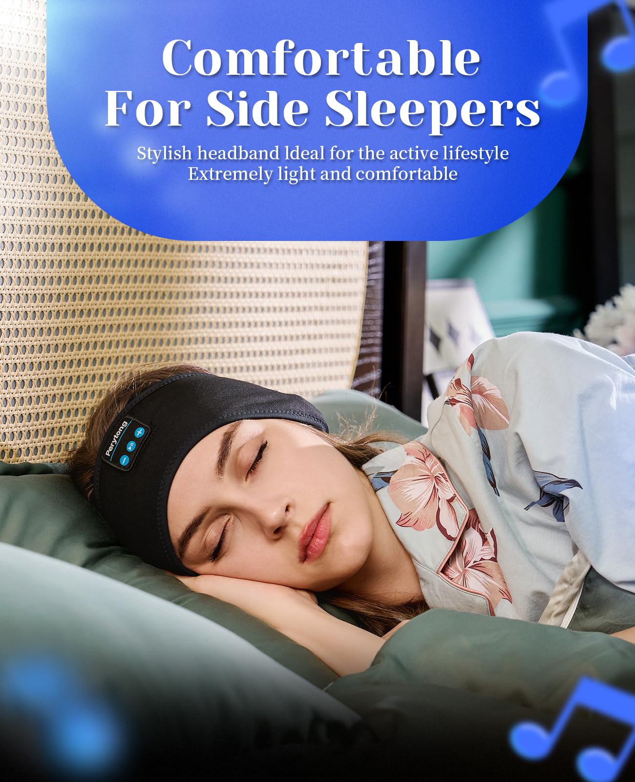 Perytong Sleep Headphones Wireless, Bluetooth Sports Headband Hea - Perytong Official Product View 3