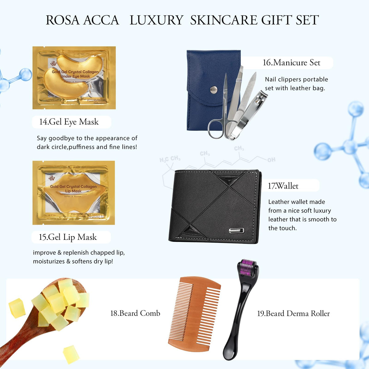 Gifts for Men 30 Pcs Men s Bath and Body Gift Set Skin Care - RA ROSA ACCA Official Imagery - 6