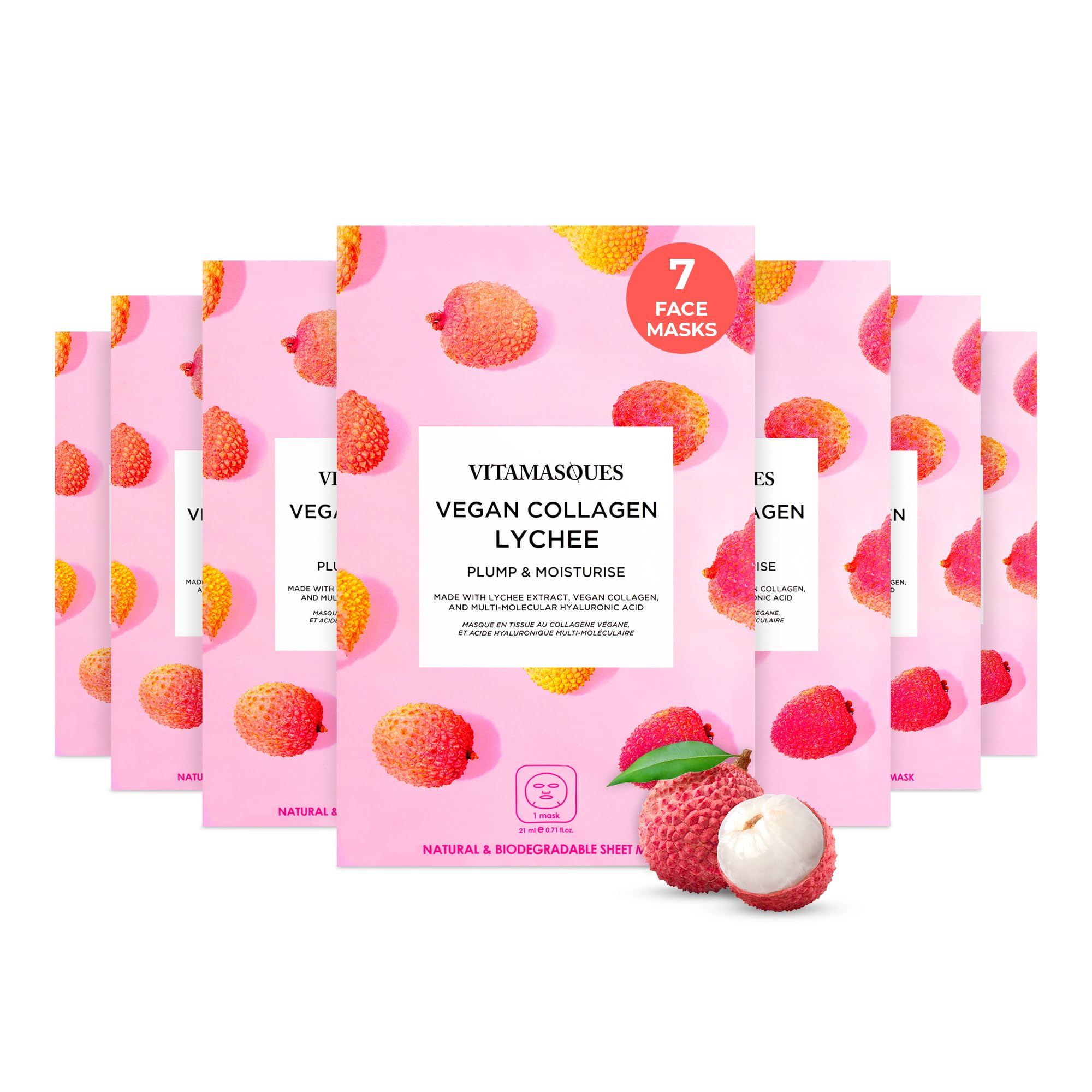 Vitamasques Korean Face Mask Set, 7-Pack Juicy Collection - Vitamasques