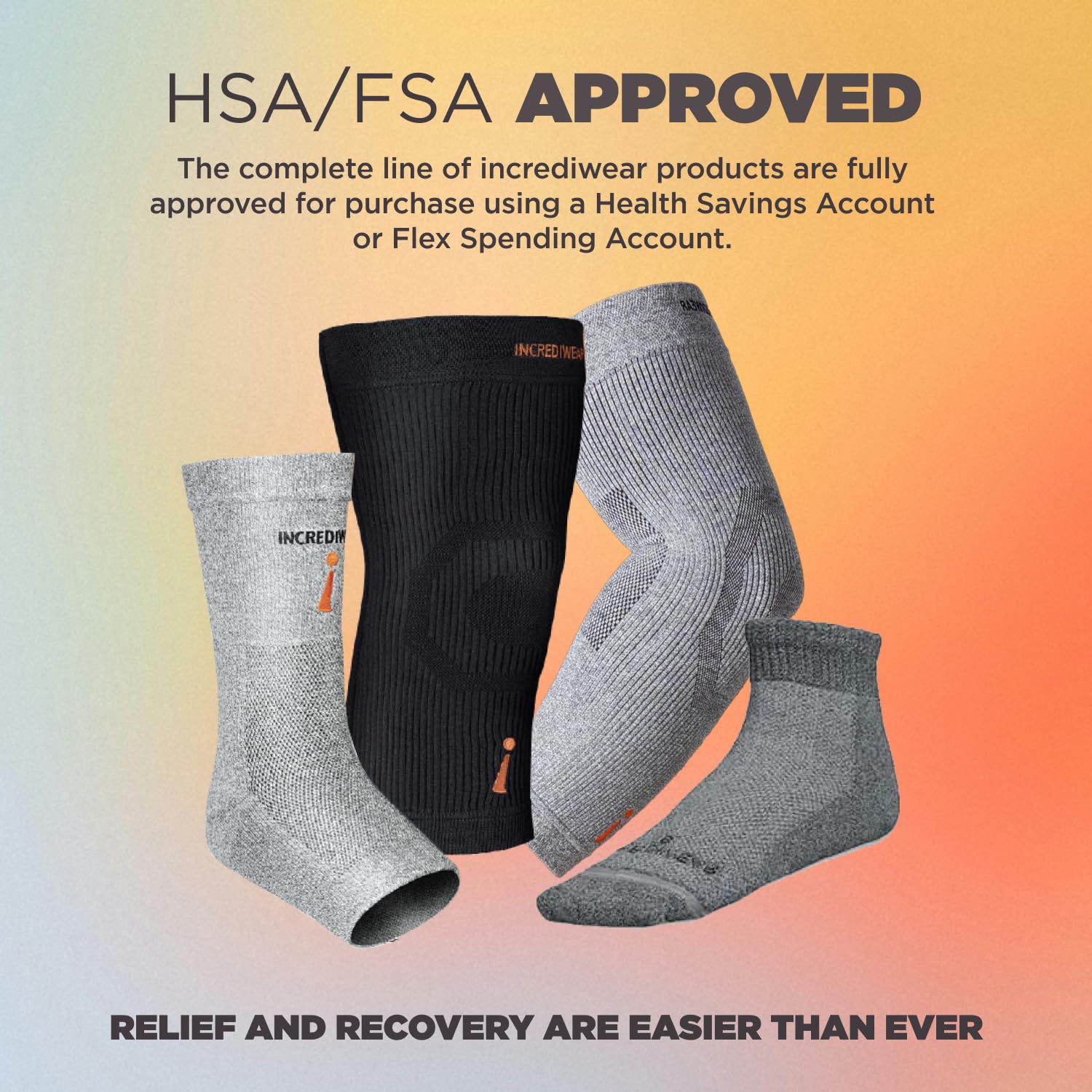 Incrediwear Knee Sleeve – Knee Braces for Knee Pain, Joint Pain Relief, Swelling, Inflammation Relief, and Circulation, Knee Support for Women and Men, Fits 18”-22” Above Kneecap (Black, Large)