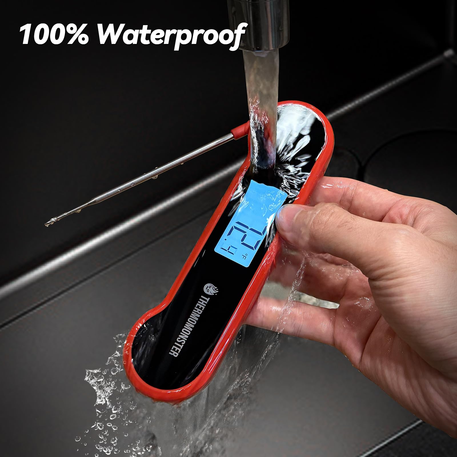 ThermoMonster 0.5 Sec Instant Read Meat Thermometer Digital for C by ThermoMonster - Angle View 6