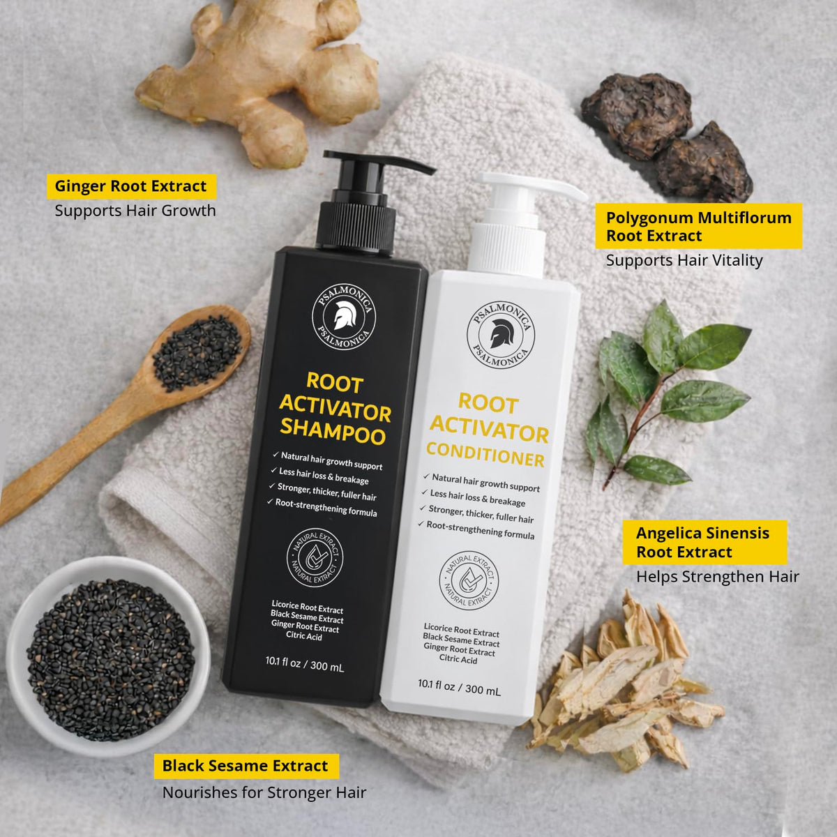 Hair Growth Shampoo and Conditioner Set Sulfate Free Hair - Psalmonica Official Imagery - 5