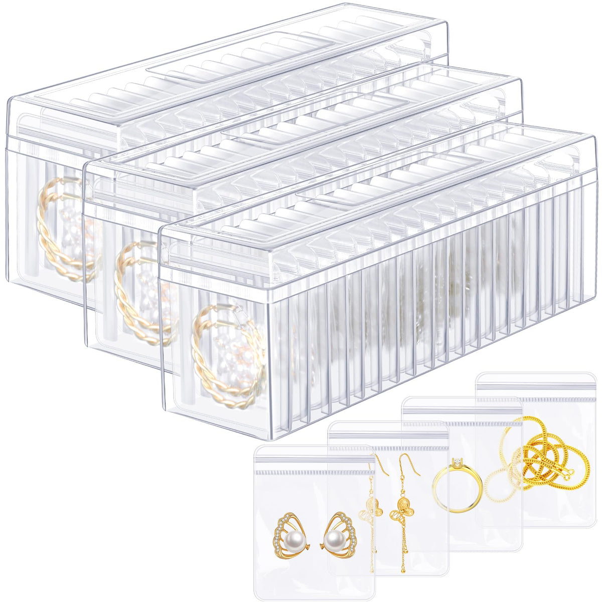Kenning 42 Pcs Acrylic Jewelry Case Organizer Clear Jewelry - Kenning Official Imagery - 8