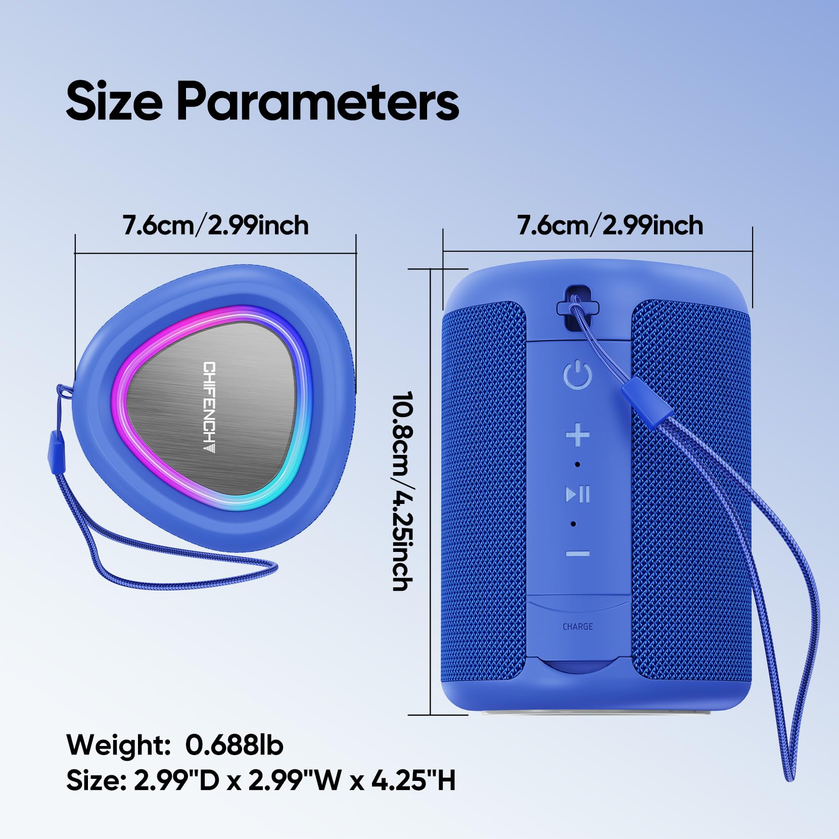 CHIFENCHY Portable Bluetooth Speaker Beach Essentials: IPX5 Water by CHIFENCHY - Angle View 9