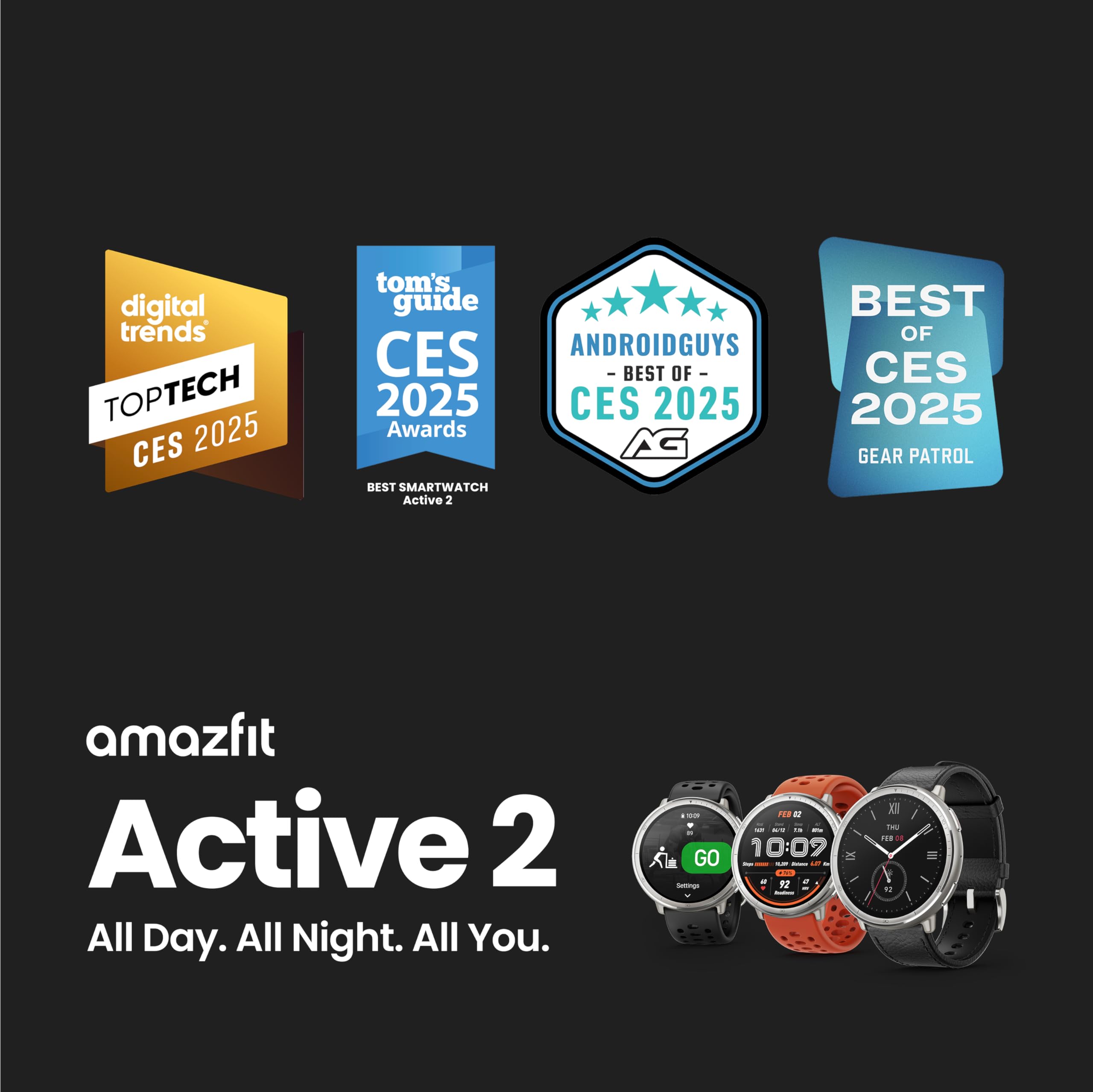 Amazfit Active 2 Premium Smart Watch 1.32" Sapphire Glass, GPS, iOS/An - View 10