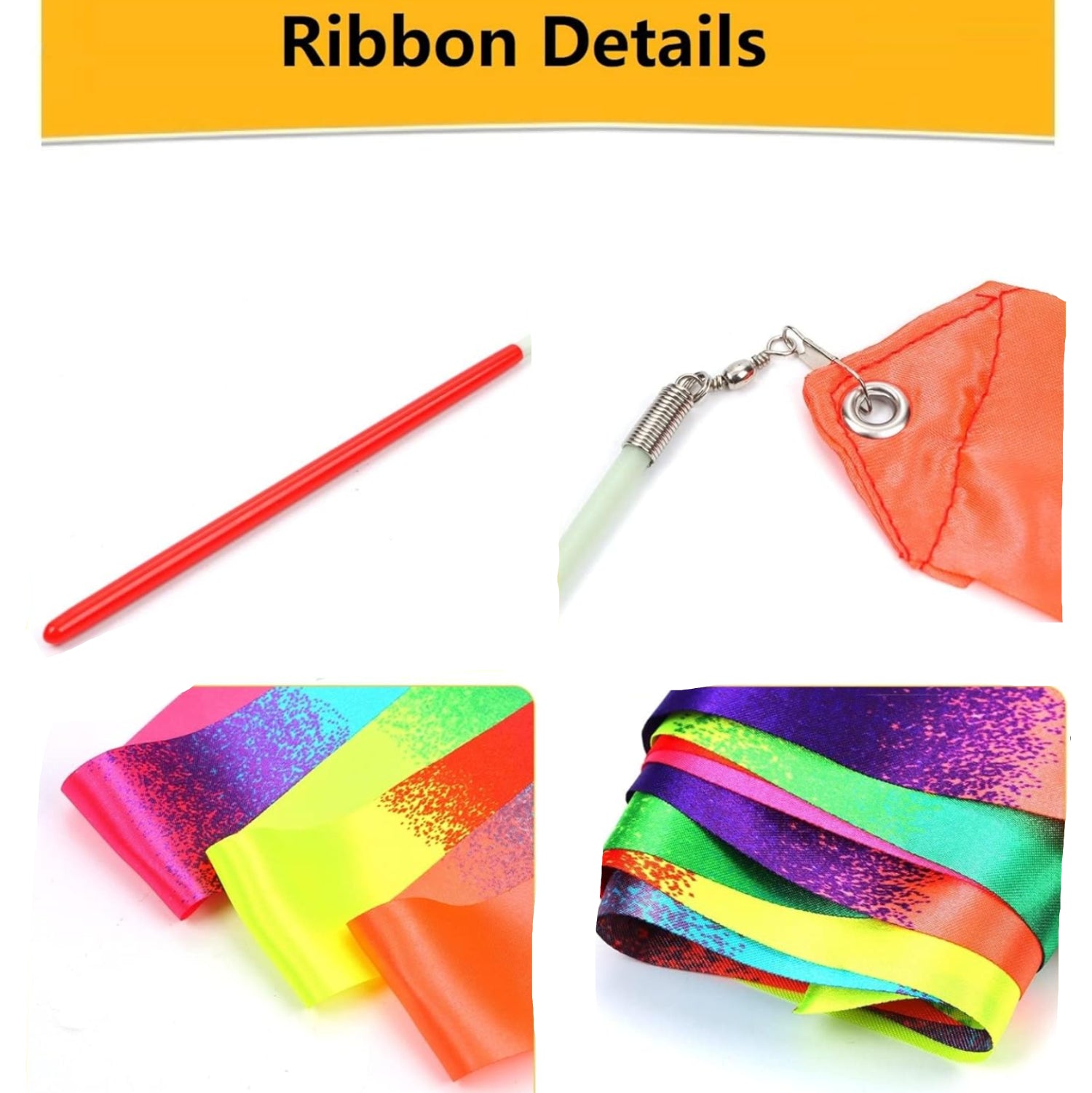 Dervea rainbow ribbon dancing wands for kids, colorful party favors with long ribbons, ideal for princess and celebration parties.