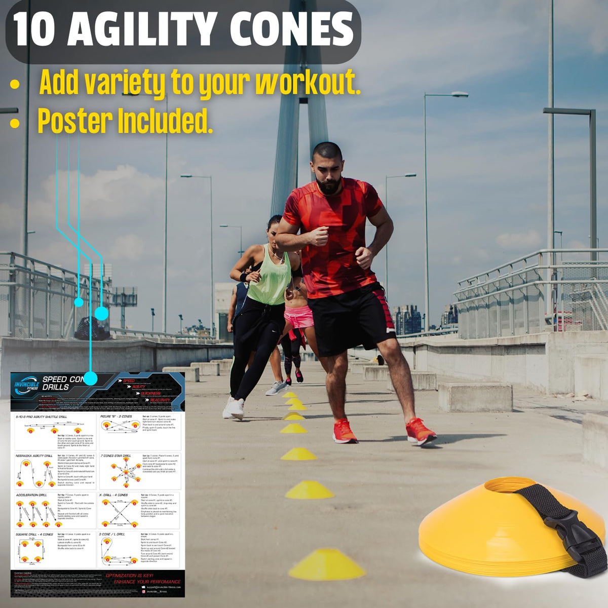Agility Ladder Full Training Equipment Set Improves - Invincible Fitness Official Imagery - 4