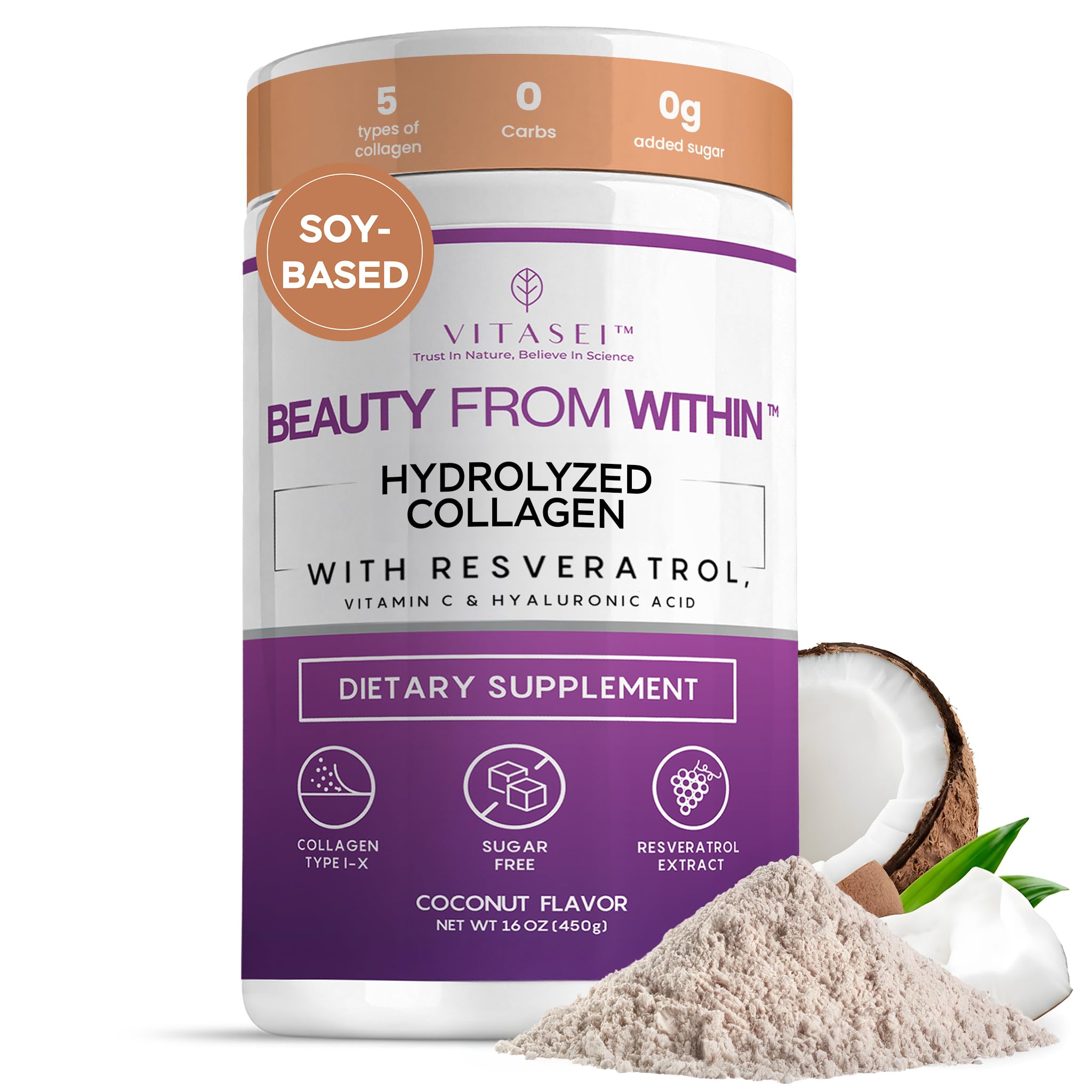 VITASEI Hydrolyzed Collagen Peptide Powder Drink Coconut - VITASEI Official Imagery - 8