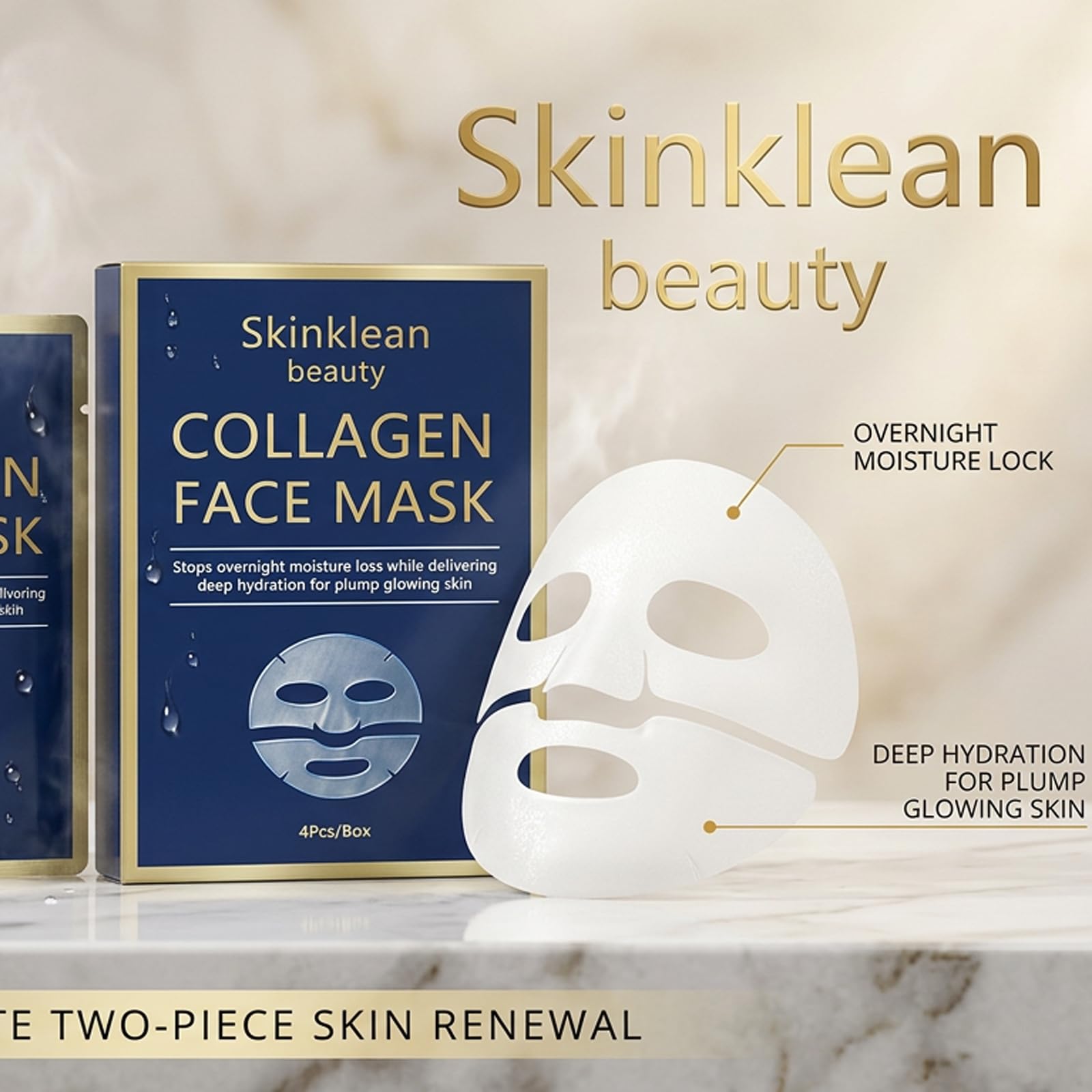 Collagen Face Mask Deep Hydration Refreshing and Light - Skinklean Beauty Official Product Imagery - 7