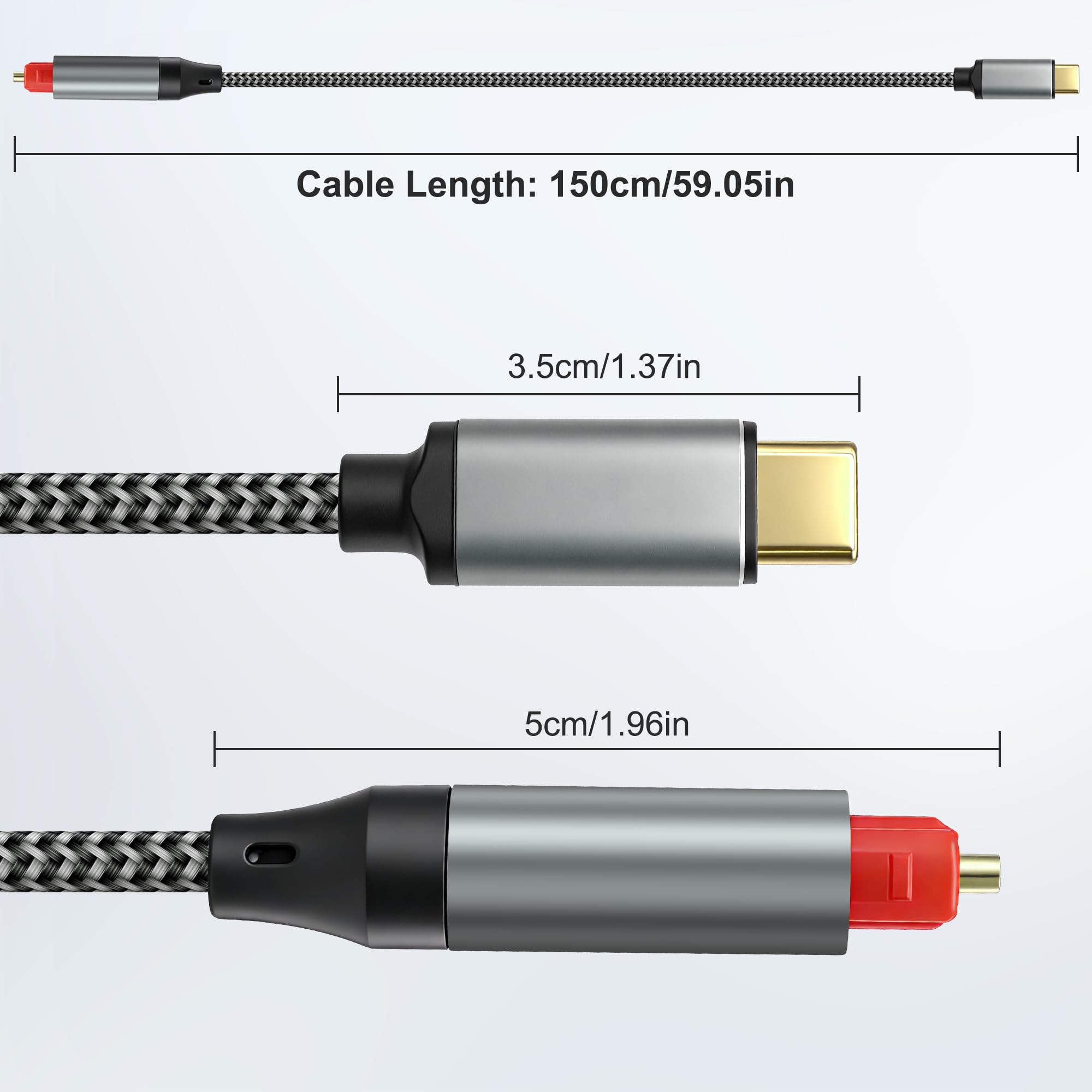 MEIRIYFA USB C to Toslink Optical Audio Cable, Unidirectional USB by MEIRIYFA - Angle View 8