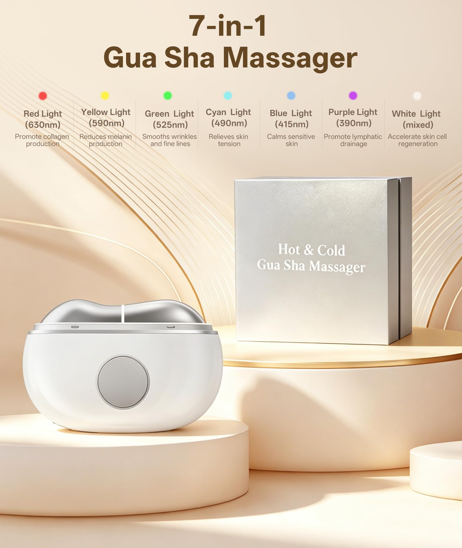 Red Light Therapy for Face and Neck 7 Color Gua Sha Facial - Dopsikn Official Imagery - 4