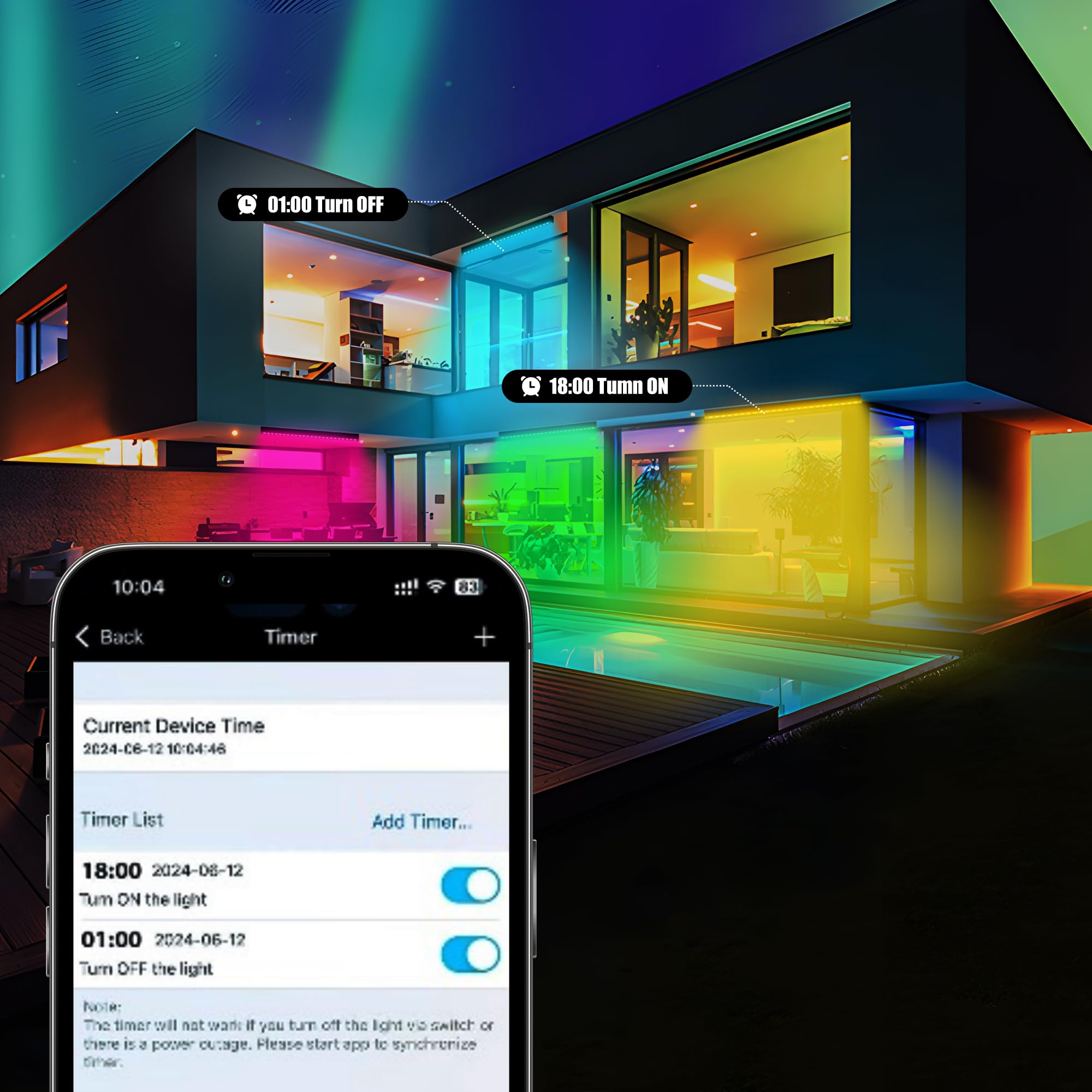 Yasotek 180W RGB Light Bar, RGBCW Wall Washer with APP & RF Remot - Yasotek Official Product View 5