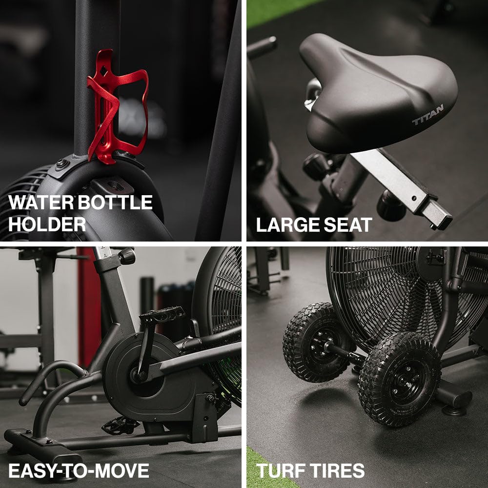 Titan Fitness Steel Fan Bike Exercise and Cardio Workout - Titan Fitness Official Imagery - 7