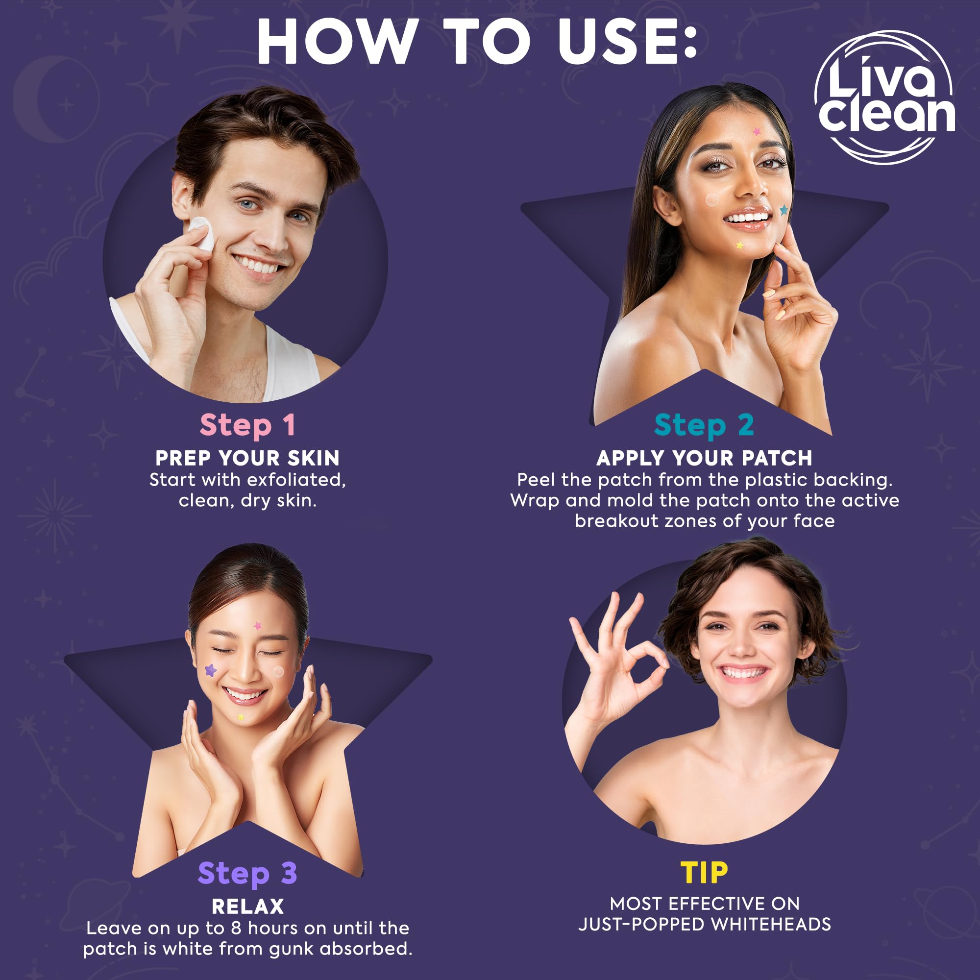 Livaclean 240 CT Star Pimple Patches for Face + 330 CT Acne - LivaClean