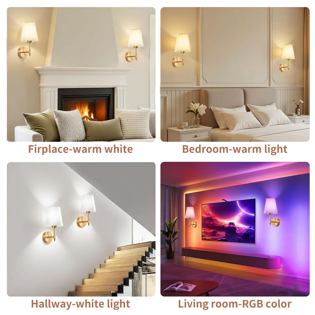 Battery Operated Wall Sconce Set of 2 Rechargeable Wall - YINGFK Official Imagery - 8