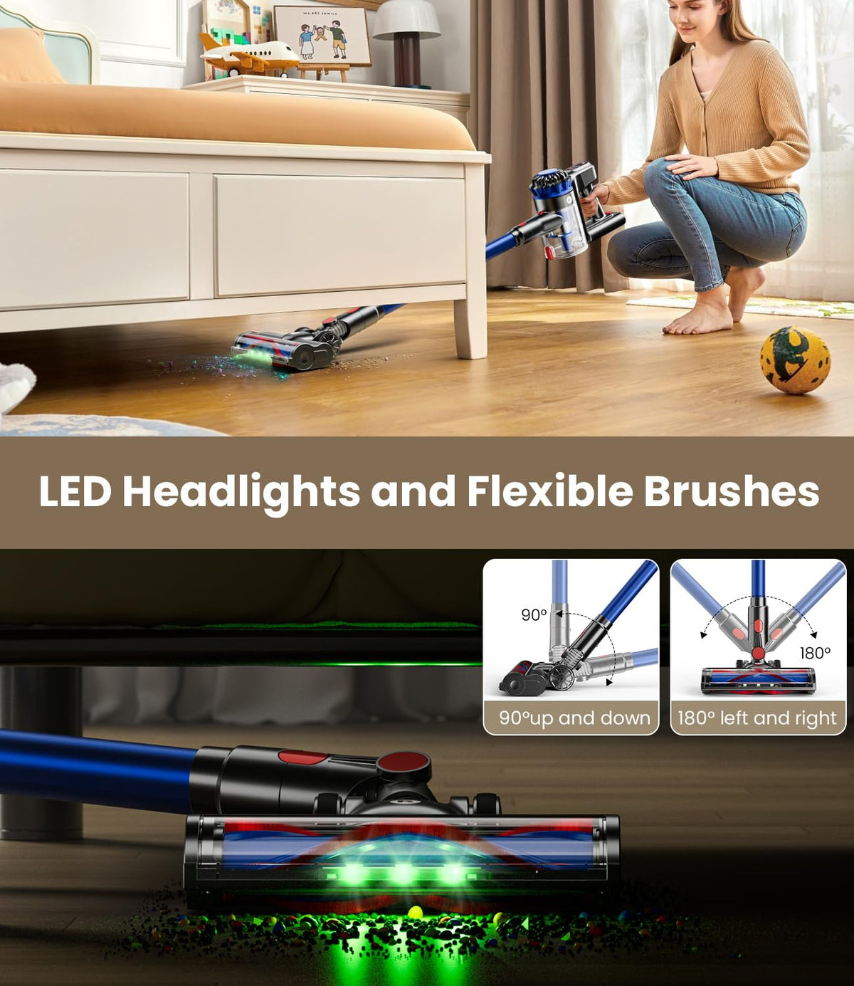 KARDV Cordless Vacuum Cleaner 500W 40Kpa Vacuum Cleaners for - KARDV Official Imagery - 7