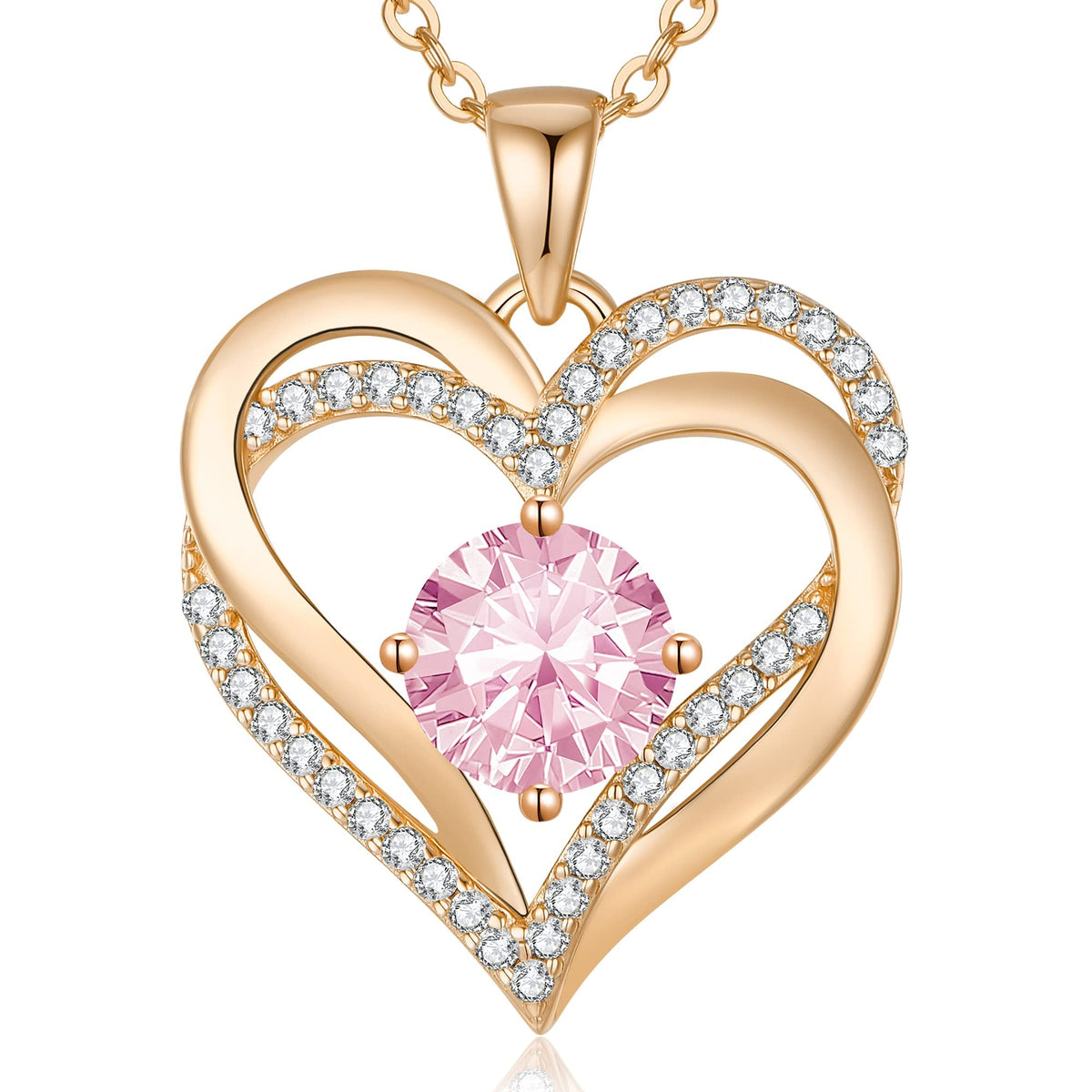 925 Sterling Silver Love Heart Birthstone Necklace for Women - LOUISA SECRET Official Imagery - 2