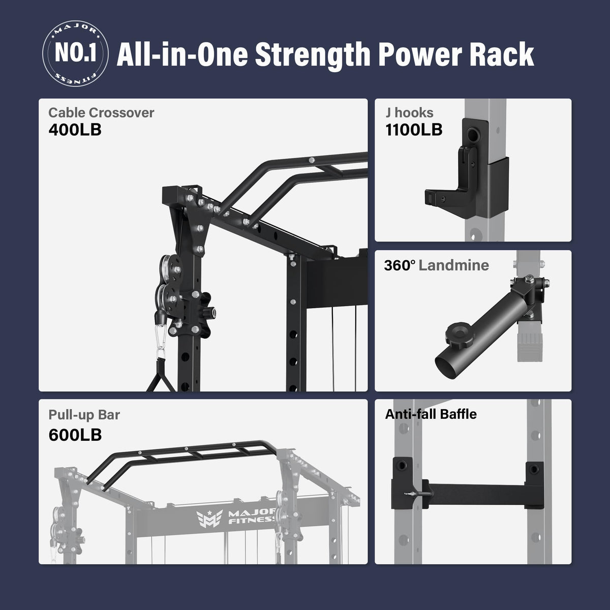 MAJOR FITNESS Power Cage Drone1 Premium Multi Function Power - MAJOR FITNESS Official Imagery - 3