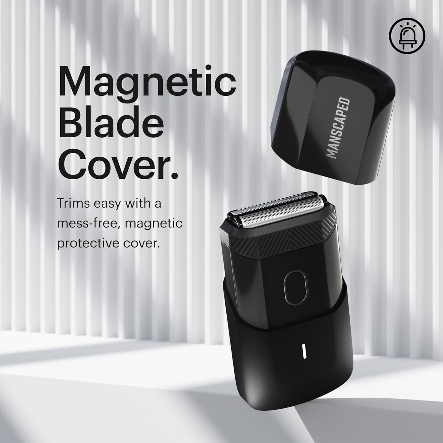 MANSCAPED The Handyman compact face shaver for men, shown with a sleek design, ideal for travel grooming and facial hair removal.