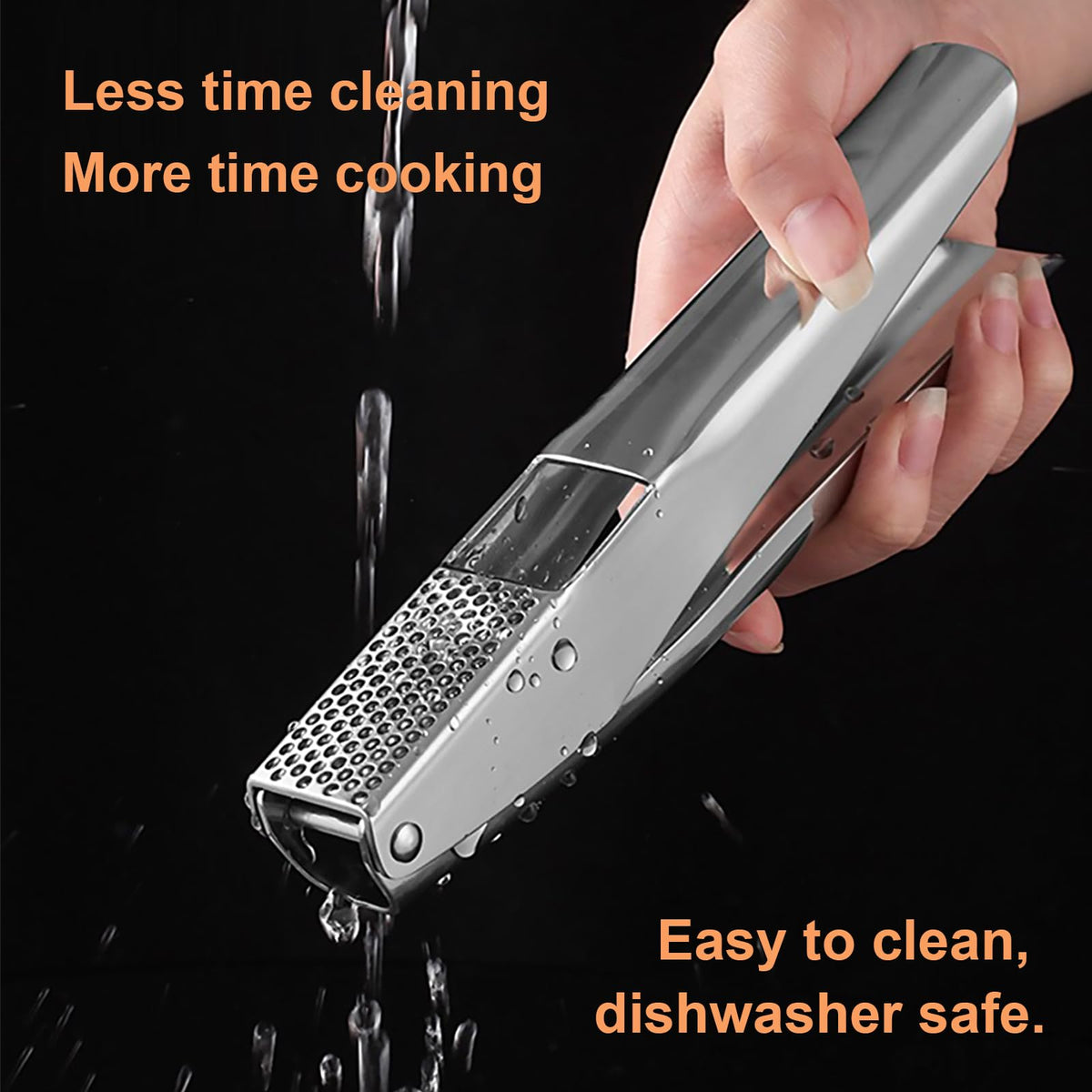 Stainless Steel Garlic Press Garlic Crusher Dishwasher Safe - KAITION Official Imagery - 5