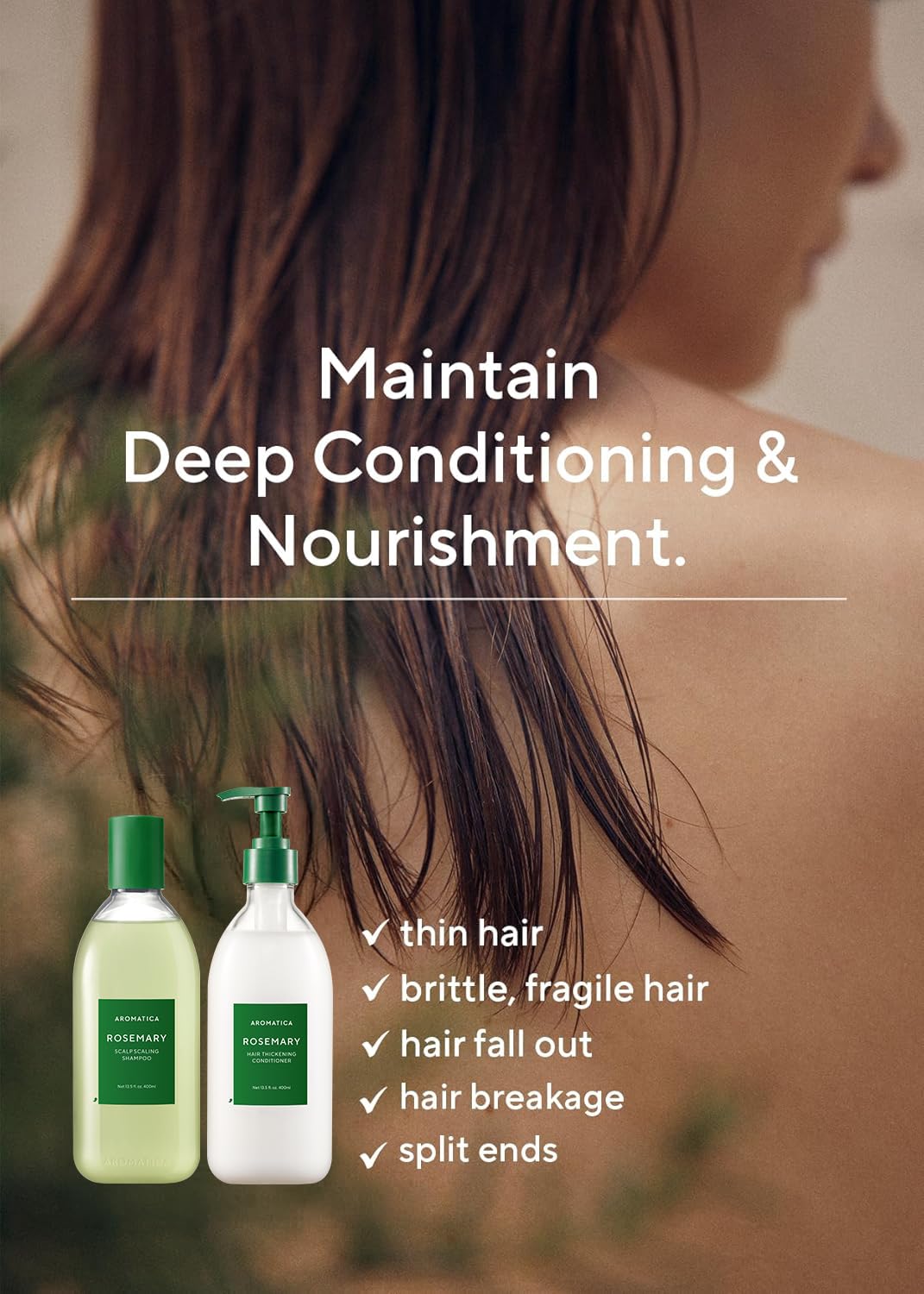 AROMATICA Rosemary Scalp Scaling Shampoo and Conditioner Set - AROMATICA Official Imagery - 3