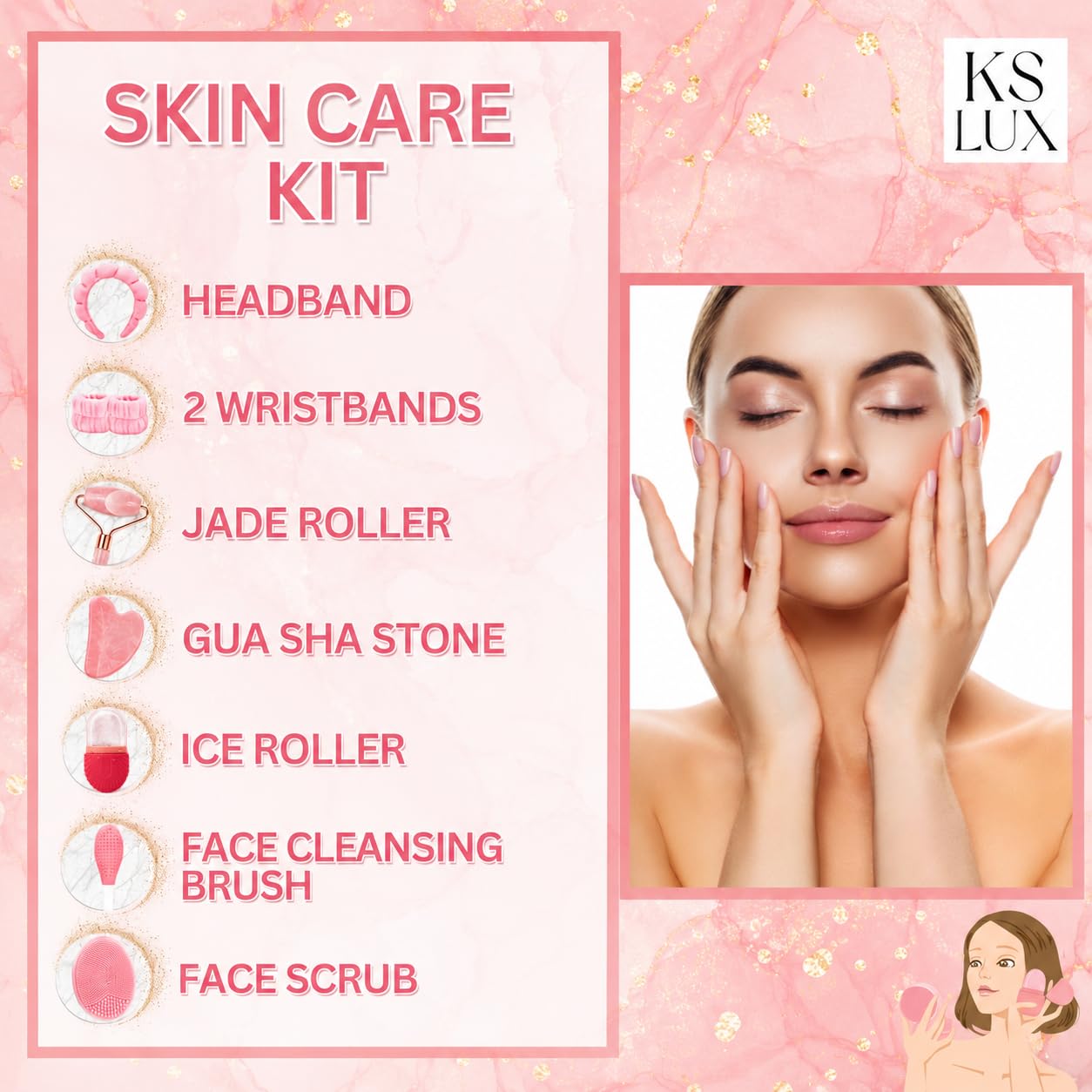 Skincare tools set, facial accessories for skincare, teen skin - KS LUX