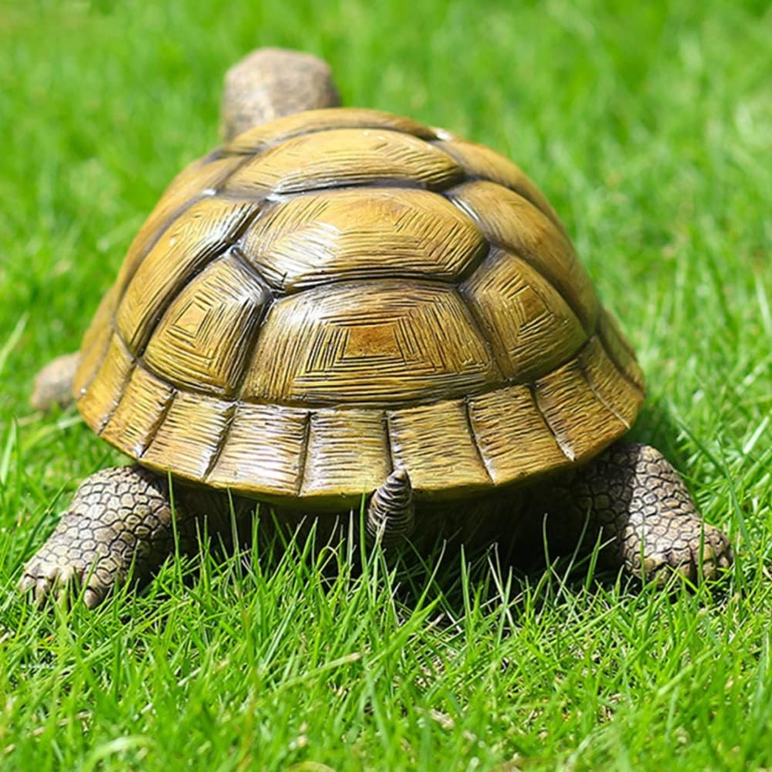 Jumiz turtle garden statue outdoors, decorative tortoise for backyard, patio, pond, or lawn landscaping and indoor display