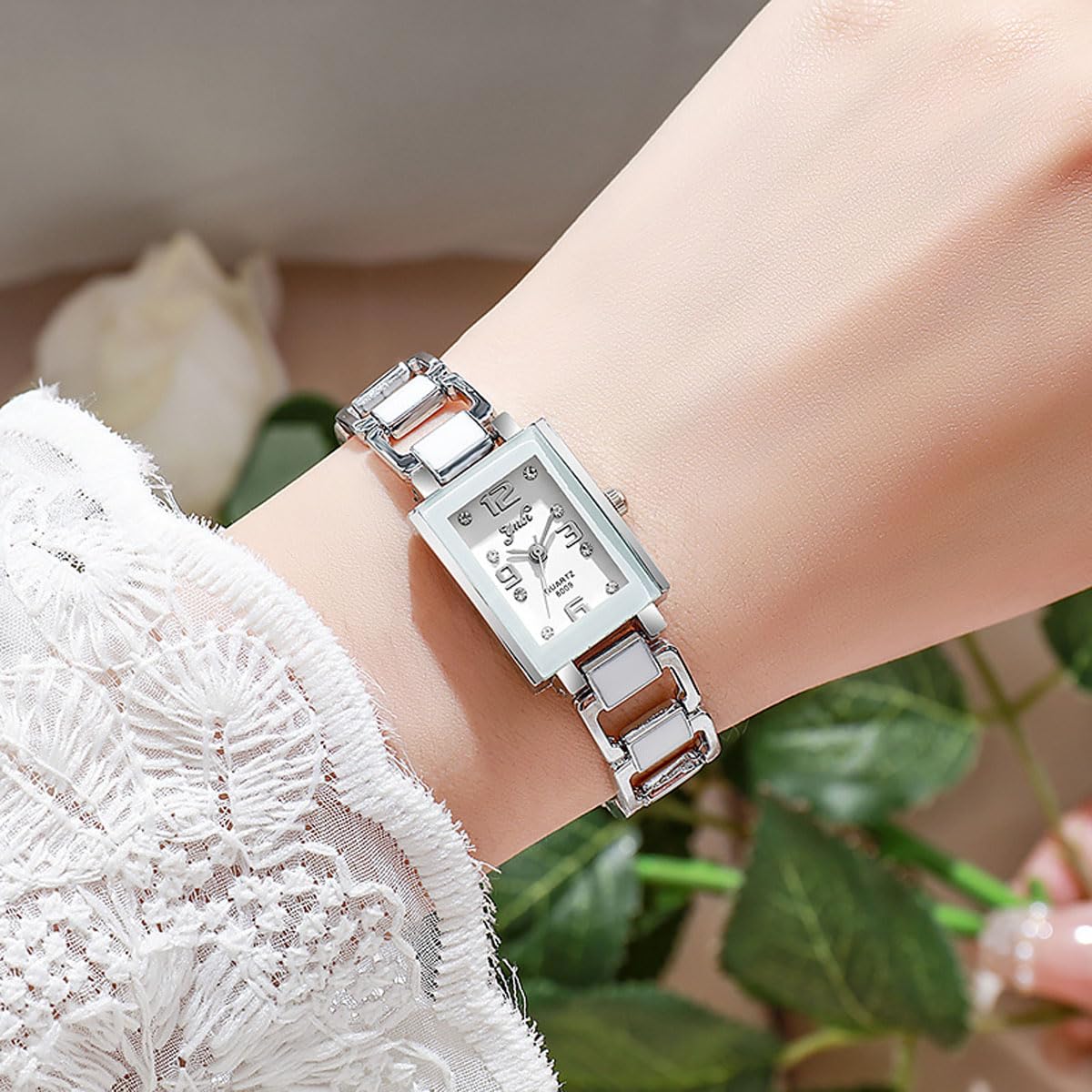 4 Pack Women s Rectangular Watches Vintage Dress Analog - dayutech Official Imagery - 4