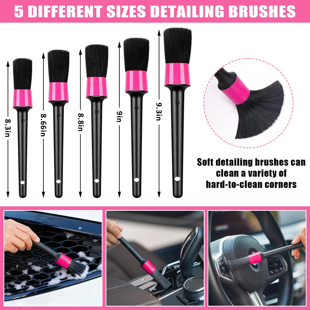 Windshield Cleaner Tool 17Pcs Car Interior Detailing Kit - AUTODECO Official Imagery - 5