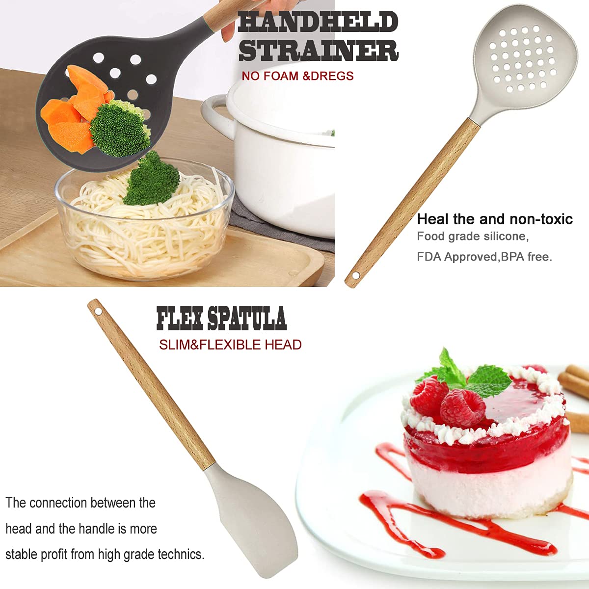 Kitchen Utensils Set 35 PCs Cooking Utensils with Grater - BESTZMWK Official Imagery - 7
