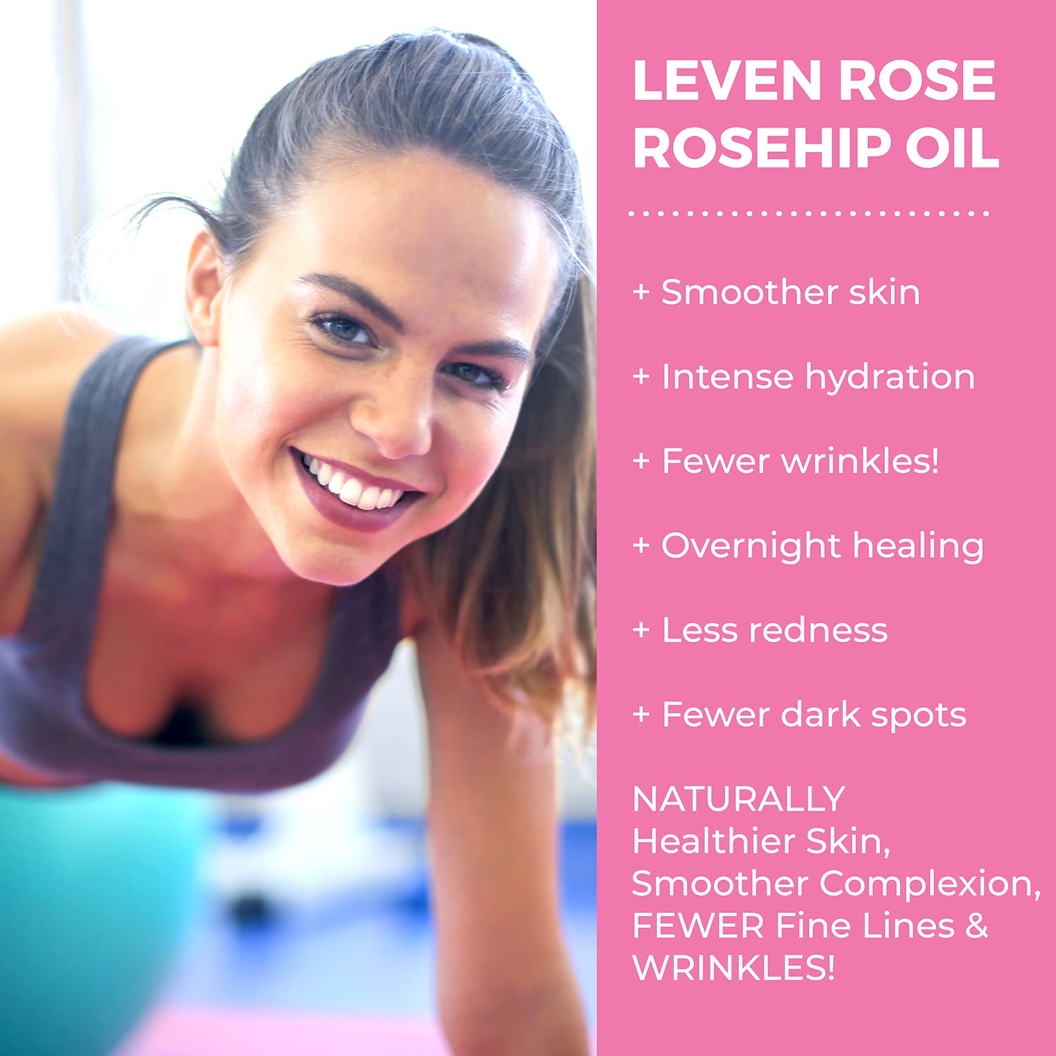 Leven Rose Rosehip Seed Oil - Pure Cold Pressed Oil for Face & Body - Leven Rose Official Product View 2