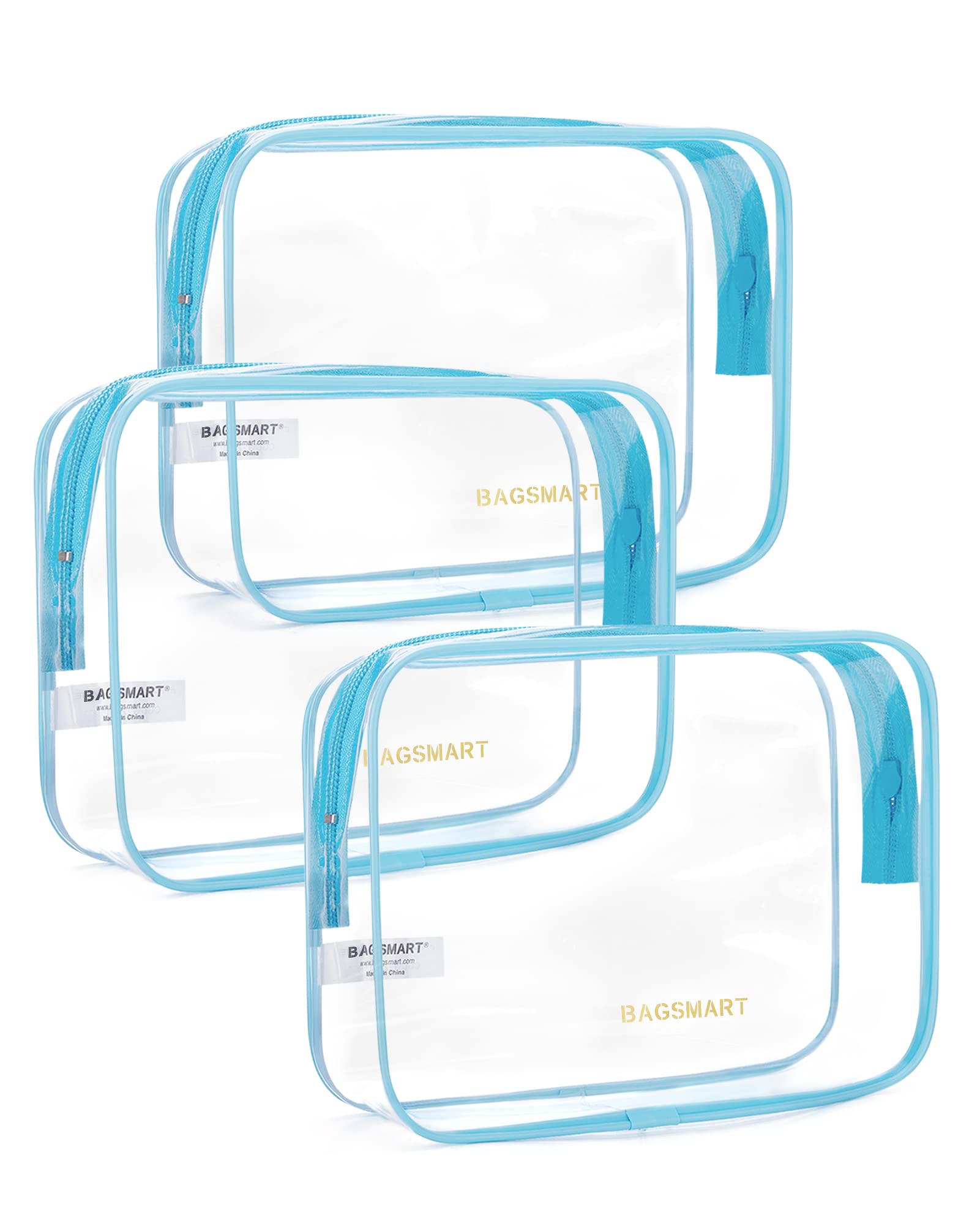 BAGSMART Clear Toiletry Bag 2-Pack TSA Approved Water-Repellent, Black - BAGSMART Official Product View 8