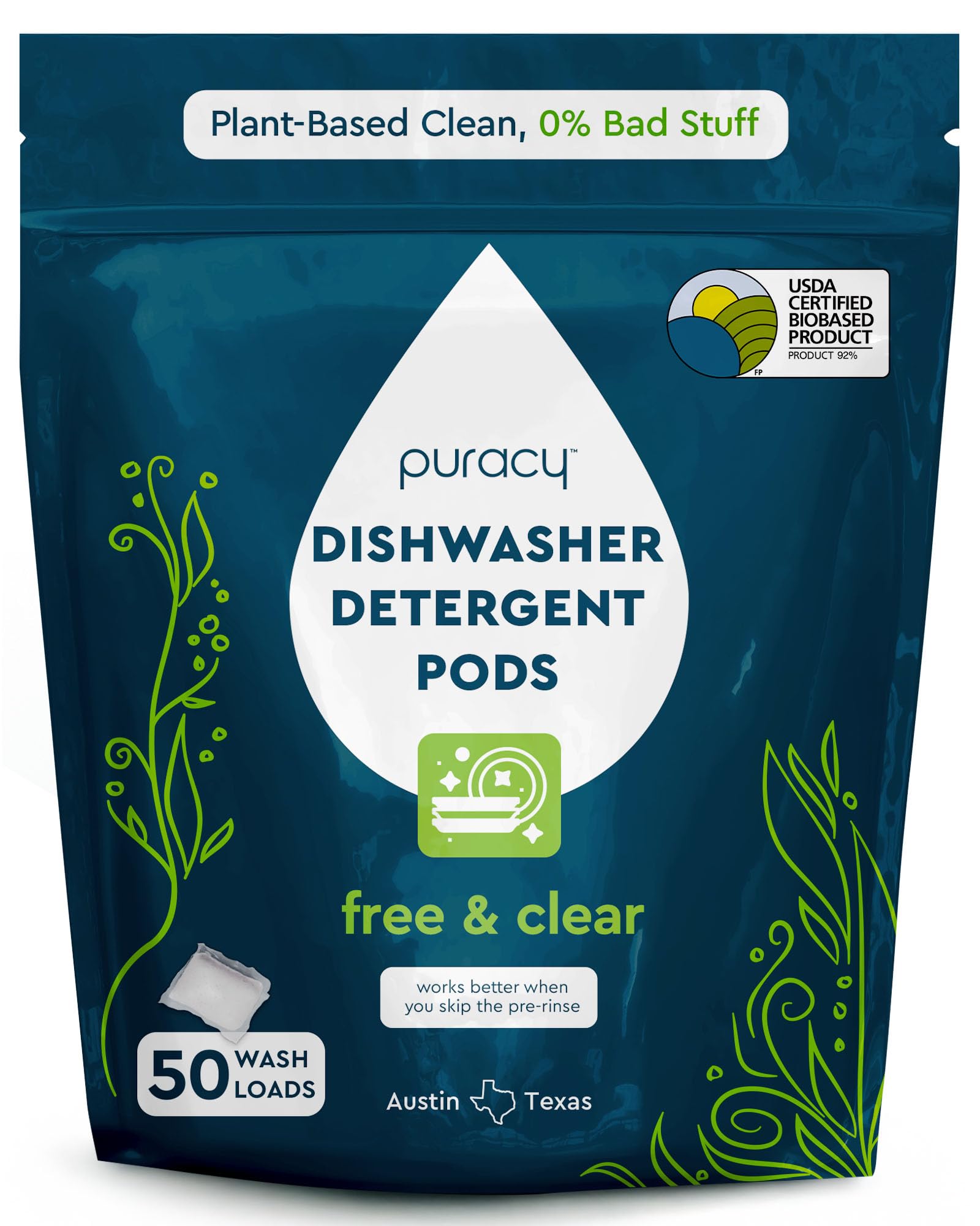 Puracy Dishwasher Pods, Natural Dishwasher Detergent, Free & C... - Puracy Official Product View 10