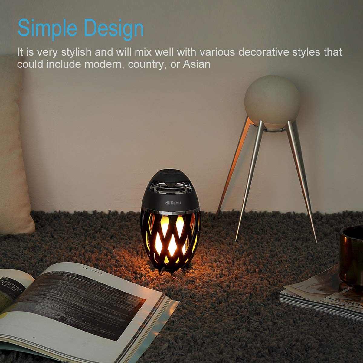 DiKaou LED Flame Outdoor Table Lamp Torch Table Lamp with - DiKaou Official Imagery - 4