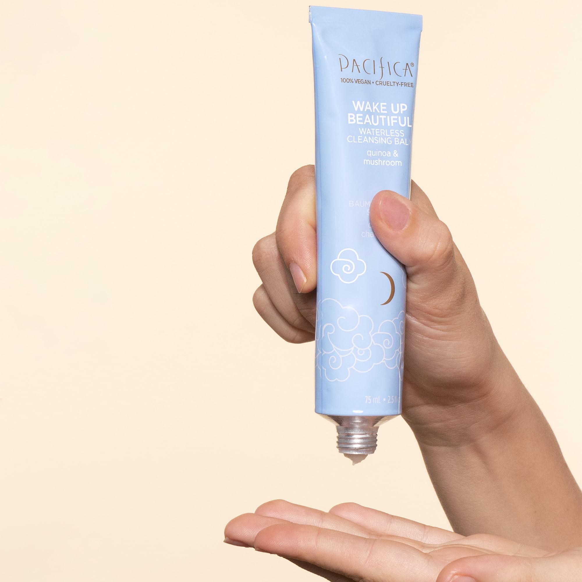 Pacifica Wake Up Beautiful Cleansing Balm & Makeup Remover - 2-in-1 Waterless Face Cleanser for Dry & Sensitive Skin, Hydrating No-Rinse Balm Dissolves Stubborn Makeup, 2.5oz - Pacifica Official Product View 5