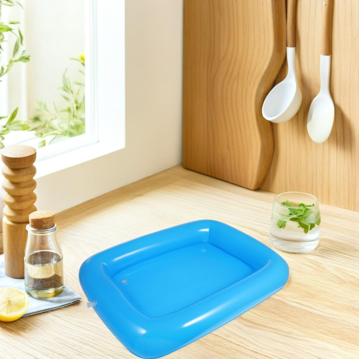 Hemoton 2 PCS Inflatable Serving Bar Tray Food Drink - Hemoton Official Imagery - 3
