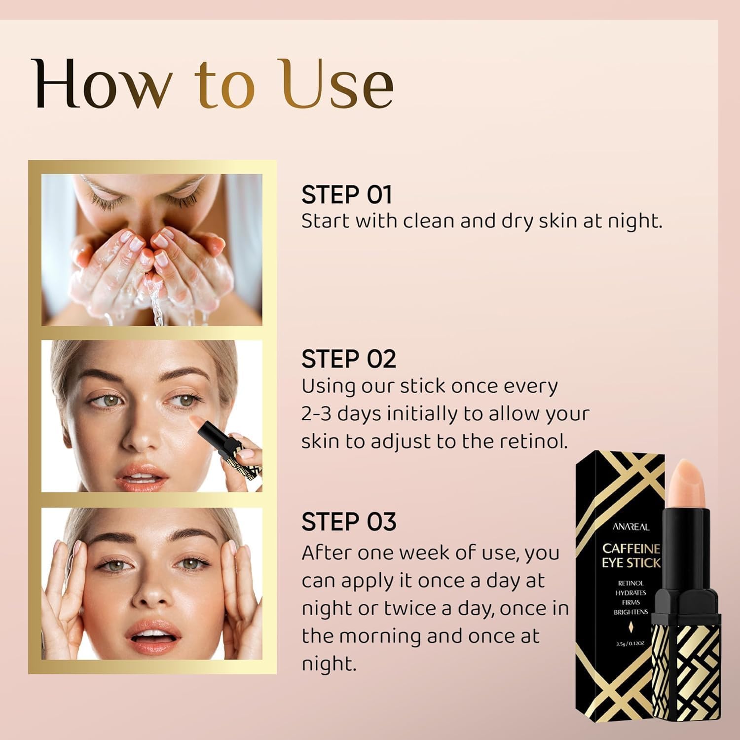 ANAREAL Caffeine Under Eye Balm Stick – Hydrating Eye Care for Dark Circles & - ANAREAL Official Product View 6