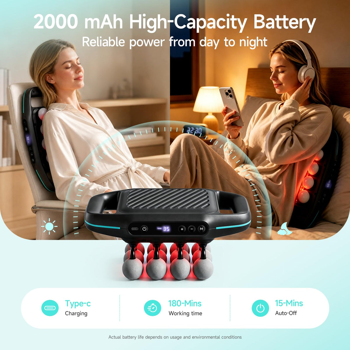 16 Head Massage Gun with 5mm Amplitude 35 Levels 4 Modes - HEYCHY Official Imagery - 4