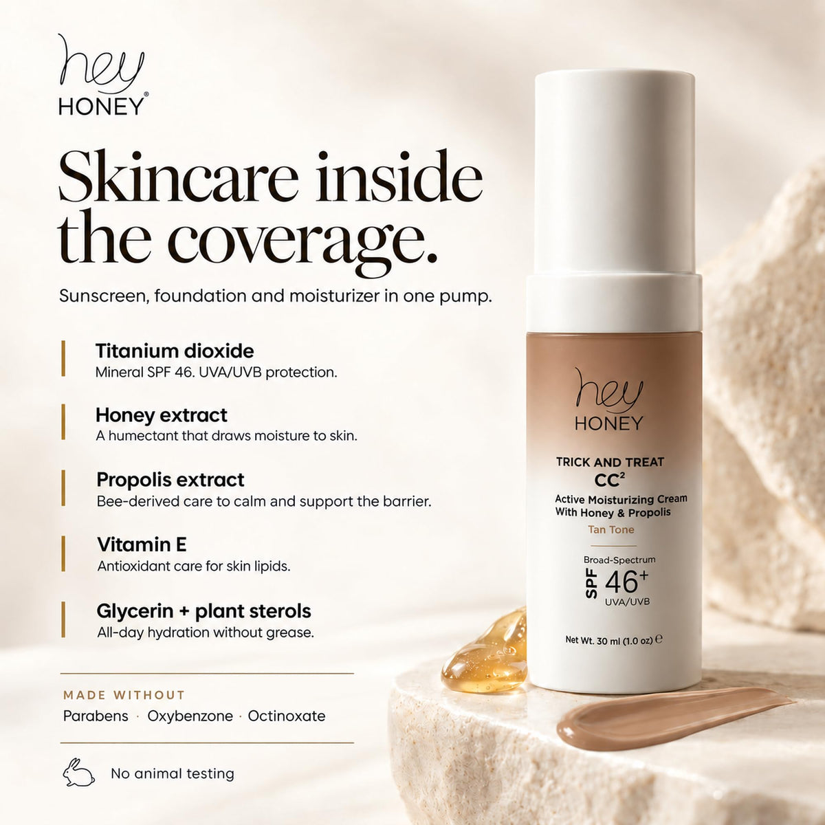 Hey Honey Trick and Treat Moisturizing CC Cream SPF 46 - Hey Honey Official Imagery - 6