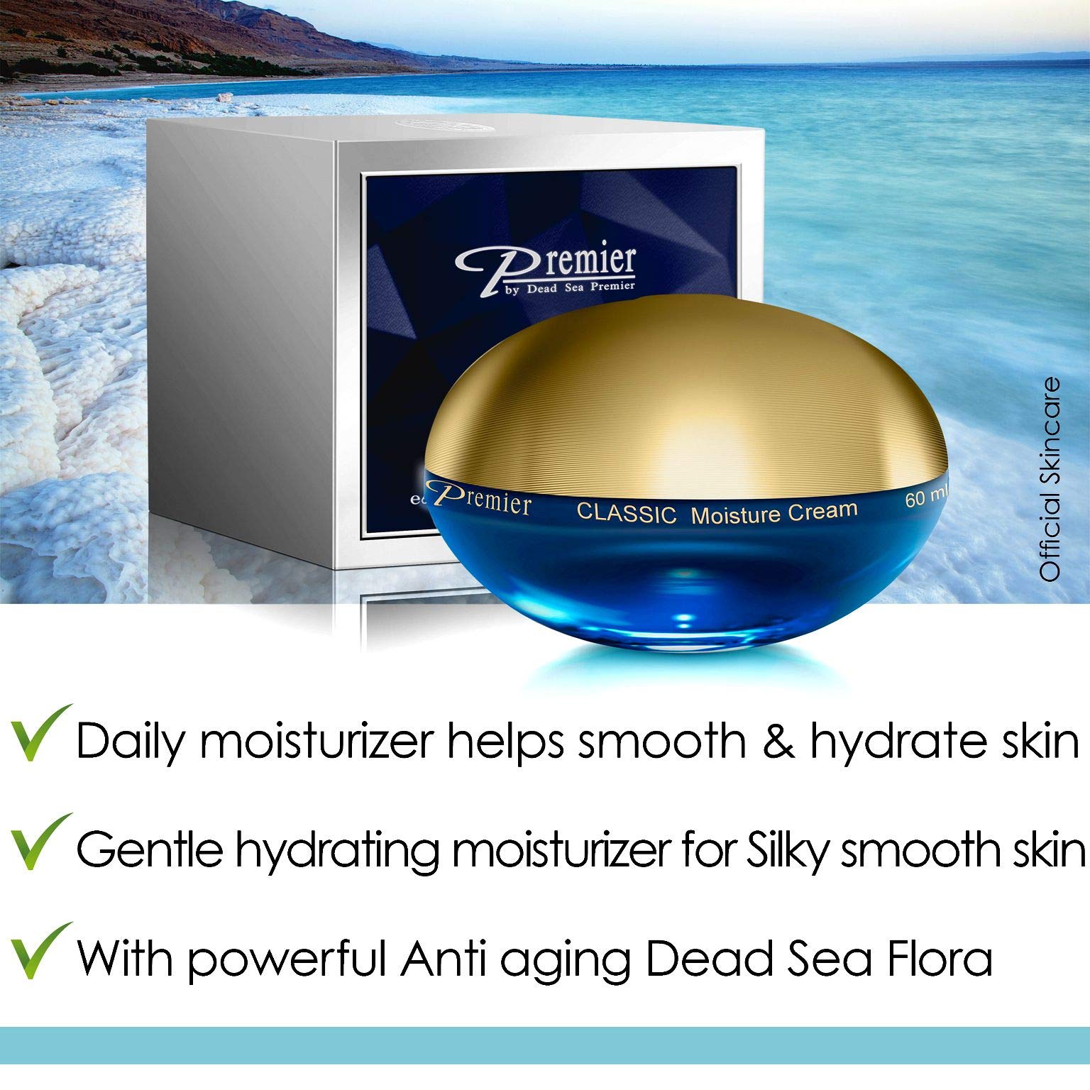 Premier Dead Sea Sensitive Skin Moisture Cream, Day and Night - Premier
