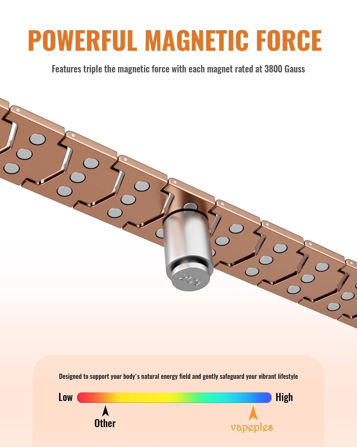 Copper Magnetic Bracelets for Men Pure Copper Jewelry Gift - vapeples Official Imagery - 7