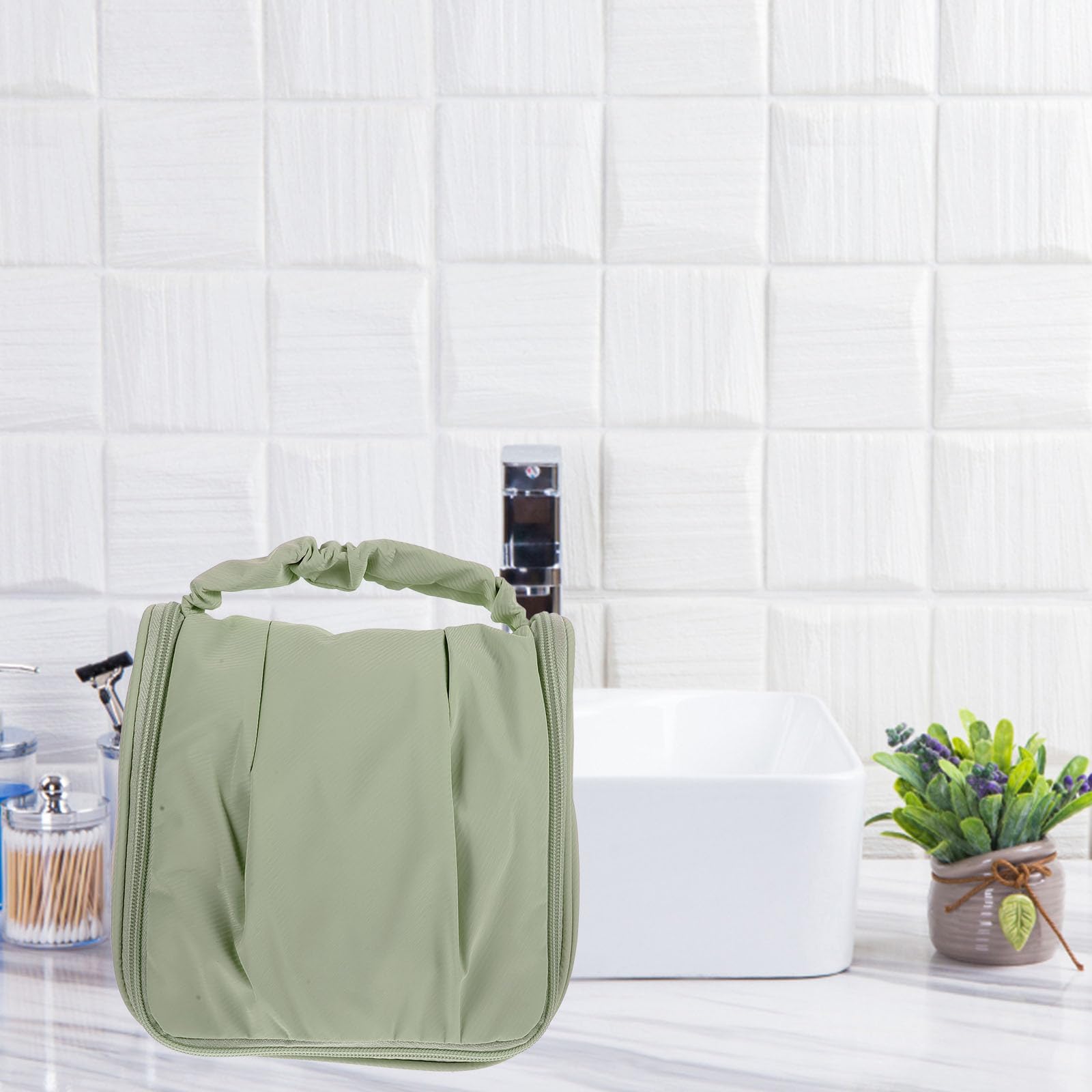 Healeved large waterproof cosmetic case with dry and wet separation for travel makeup storage, shown in the image.