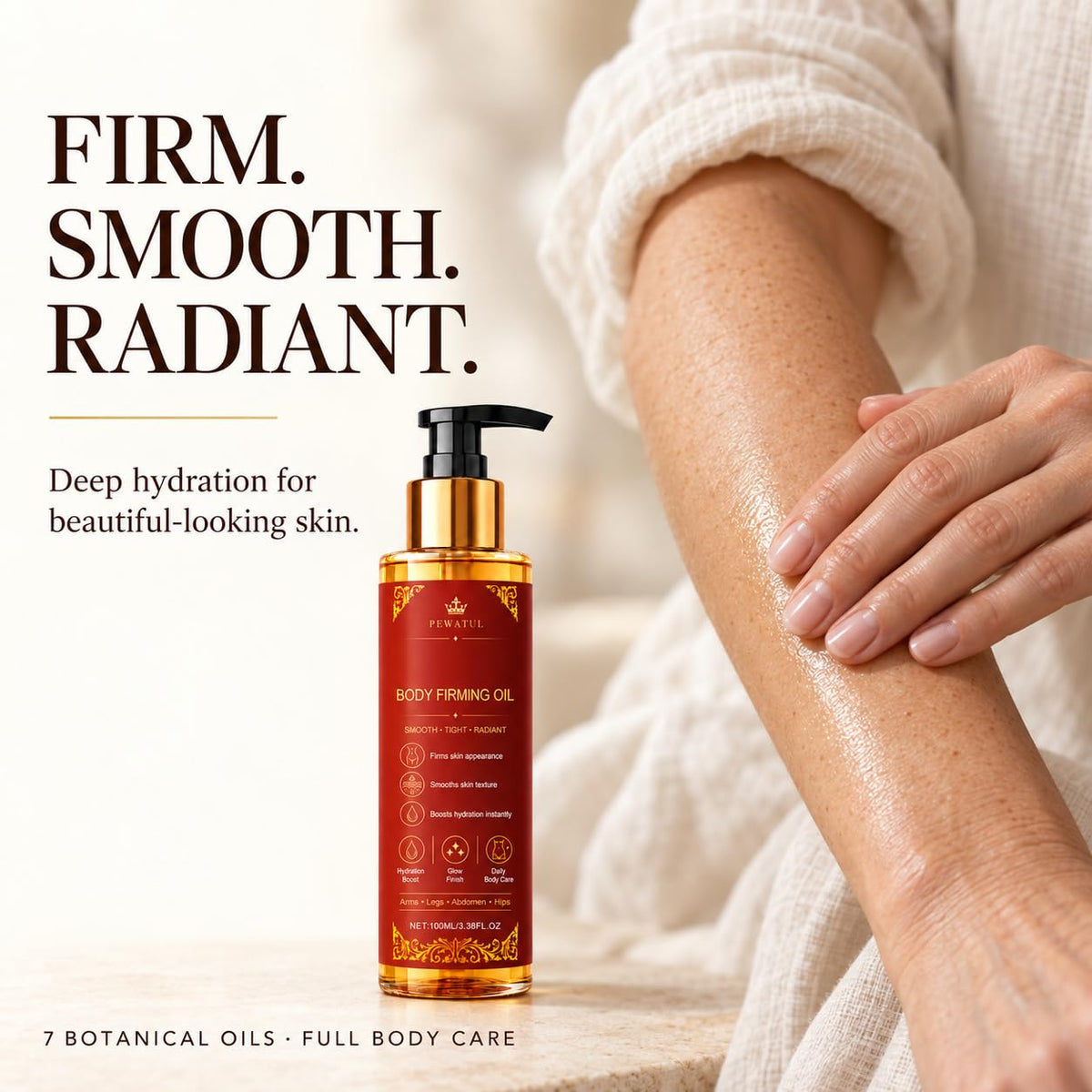 Body Firming Oil for Crepey Looking Skin Lightweight Formula - pewatul Official Imagery - 5