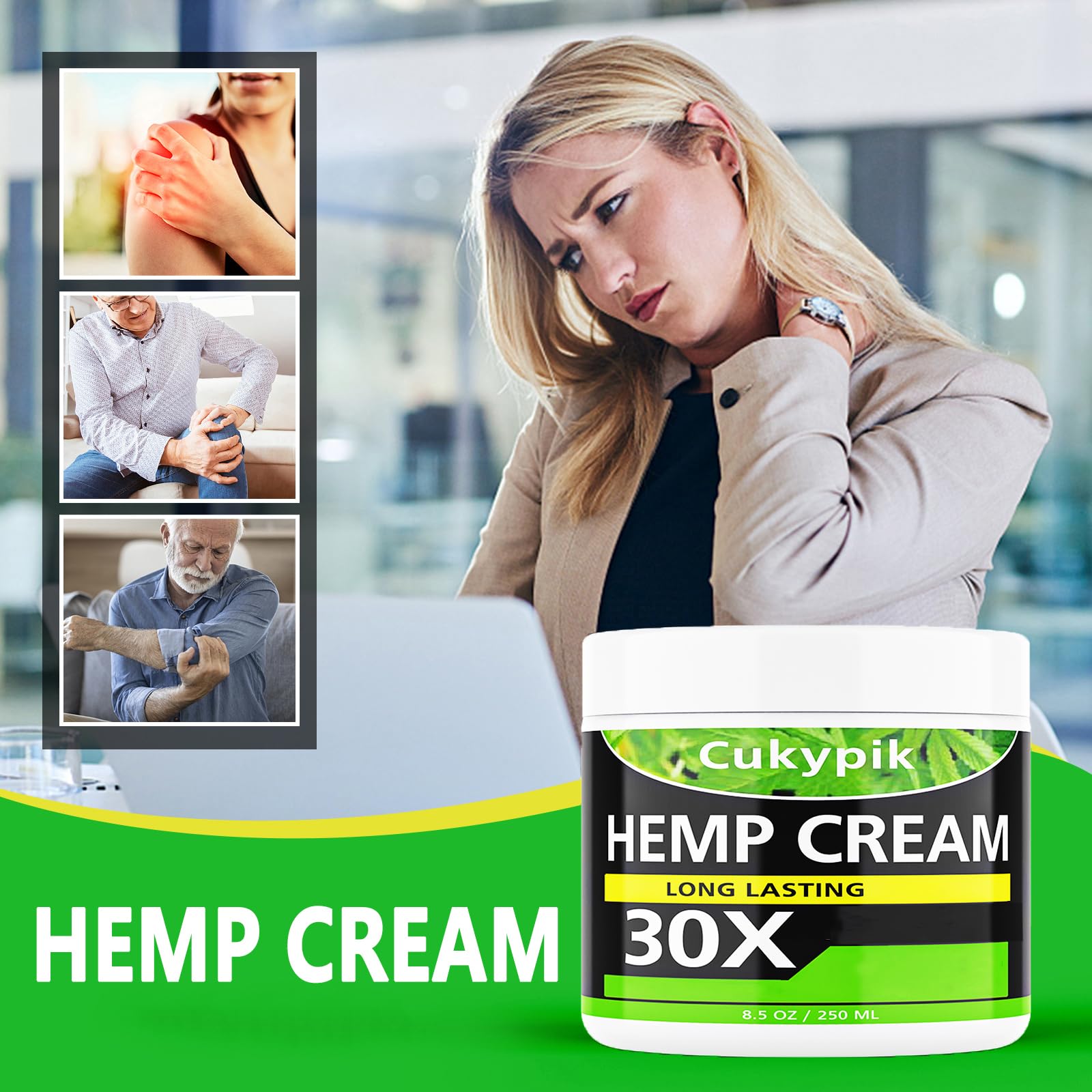 JUYIHEAL Hemp Cream 8.5oz Natural Soothing Relief Cream