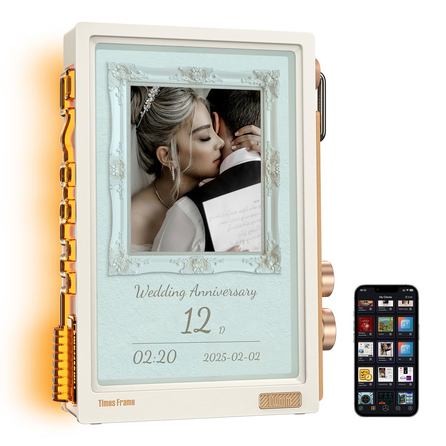 Divoom Times Frame – 10.1" WiFi 6 Digital Picture Frame & Smart D by Divoom - Angle View 10