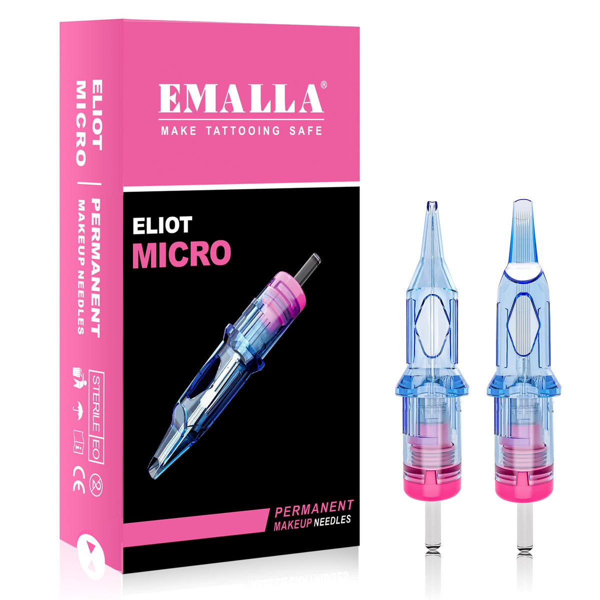 Emalla ELIOT MICRO PMU Tattoo Cartridge Needle 20Pcs Tattoo - Emalla Official Imagery - 2