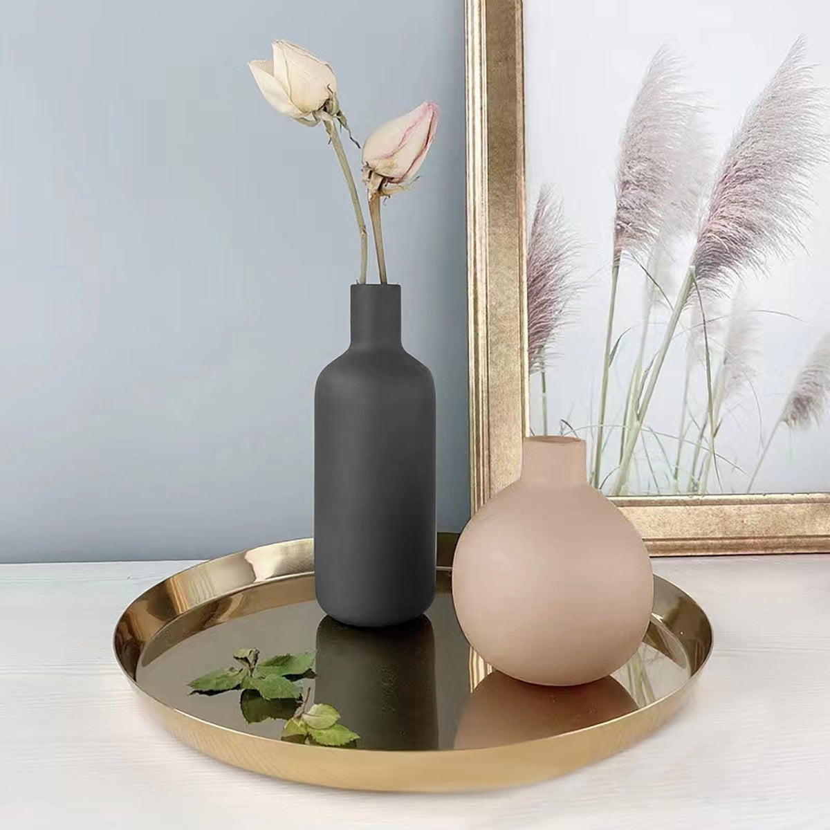 Smiletag Ceramic Modern Farmhouse Vase Neutral Small for - Smiletag Official Imagery - 3